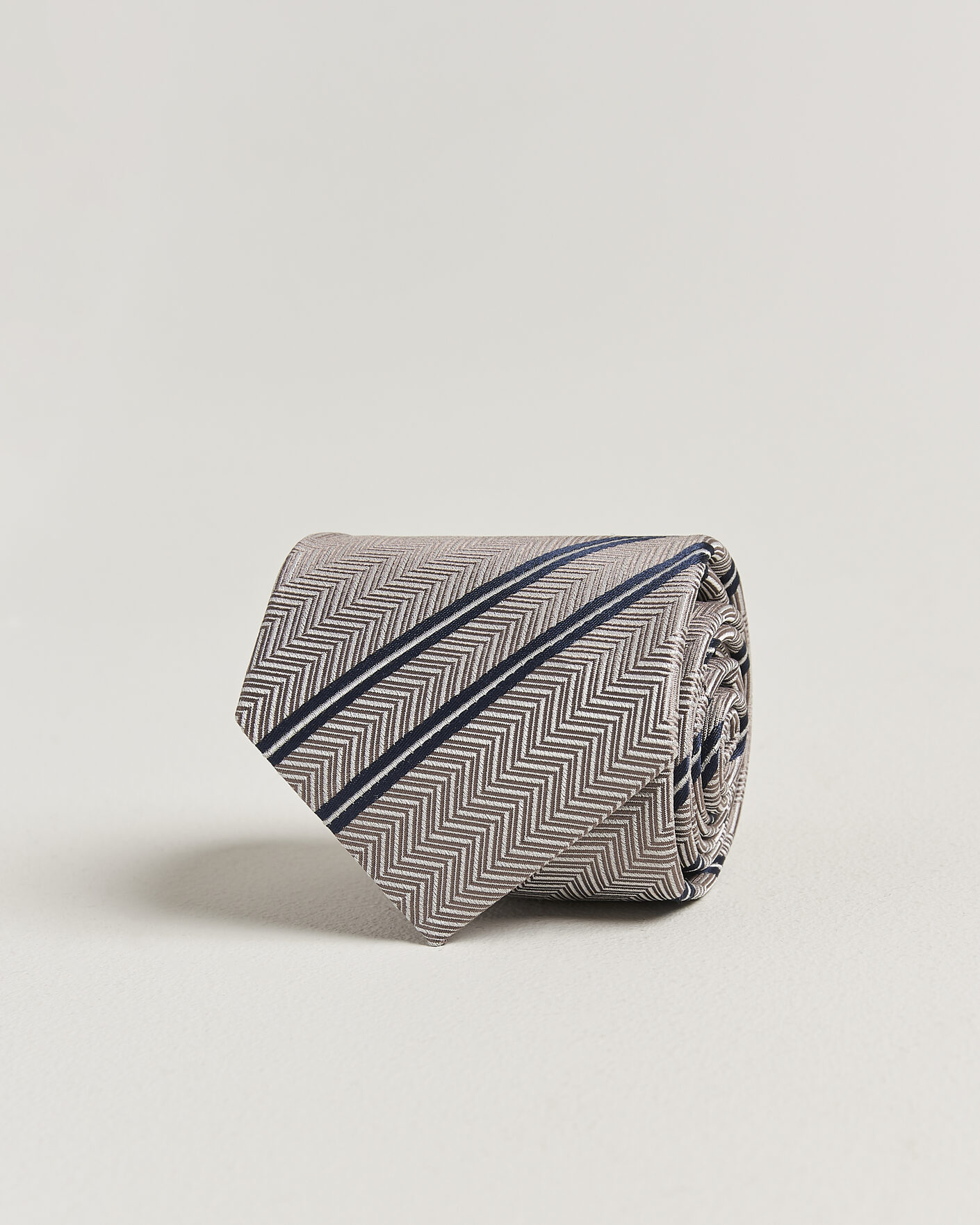 Herr | Slipsar | Brunello Cucinelli | Regimental Stripe Silk Tie Brown