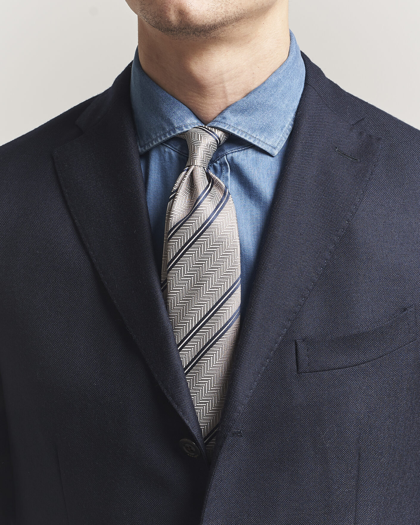 Herr | Slipsar | Brunello Cucinelli | Regimental Stripe Silk Tie Brown