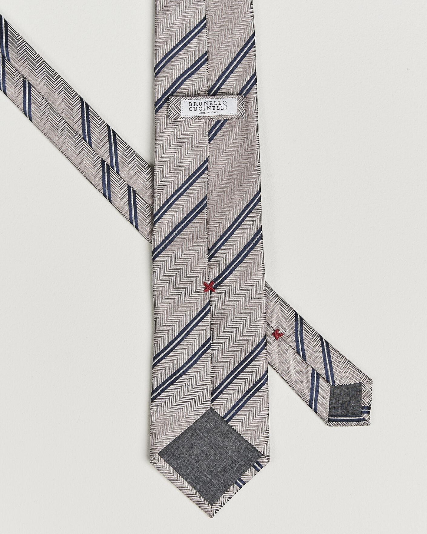 Herr | Slipsar | Brunello Cucinelli | Regimental Stripe Silk Tie Brown