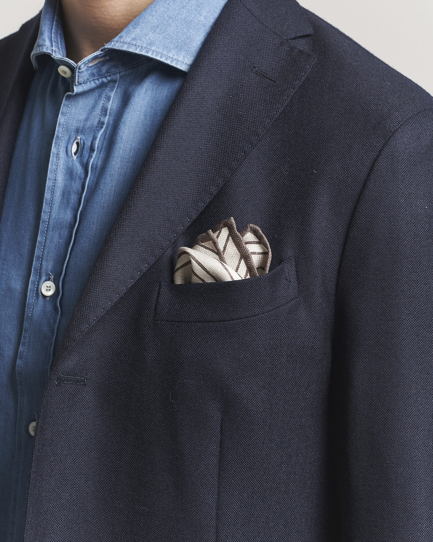 Herr | Näsdukar | Brunello Cucinelli | Striped Pocket Square Brown