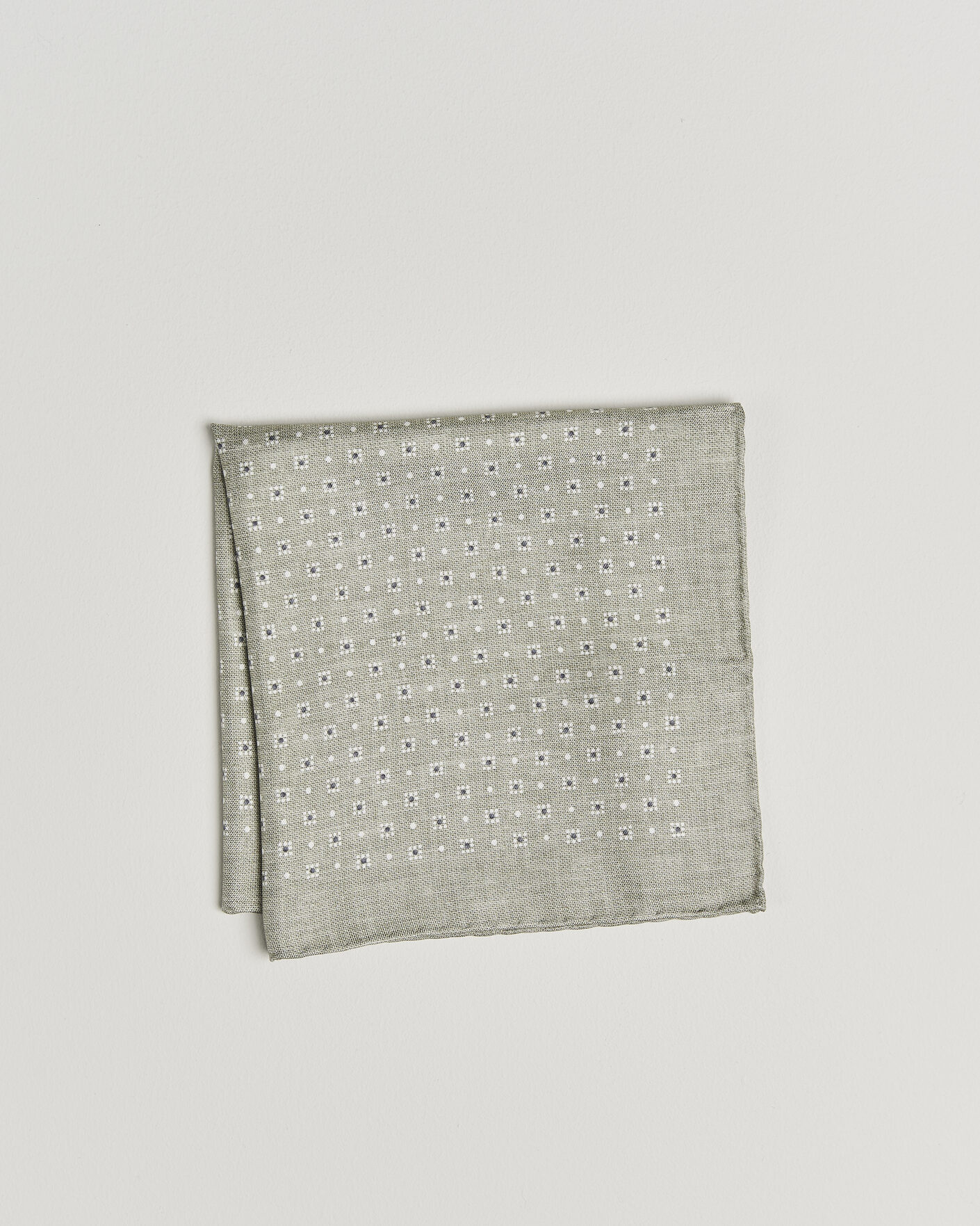 Herr | Näsdukar | Brunello Cucinelli | Printed Silk Pocket Square Olive