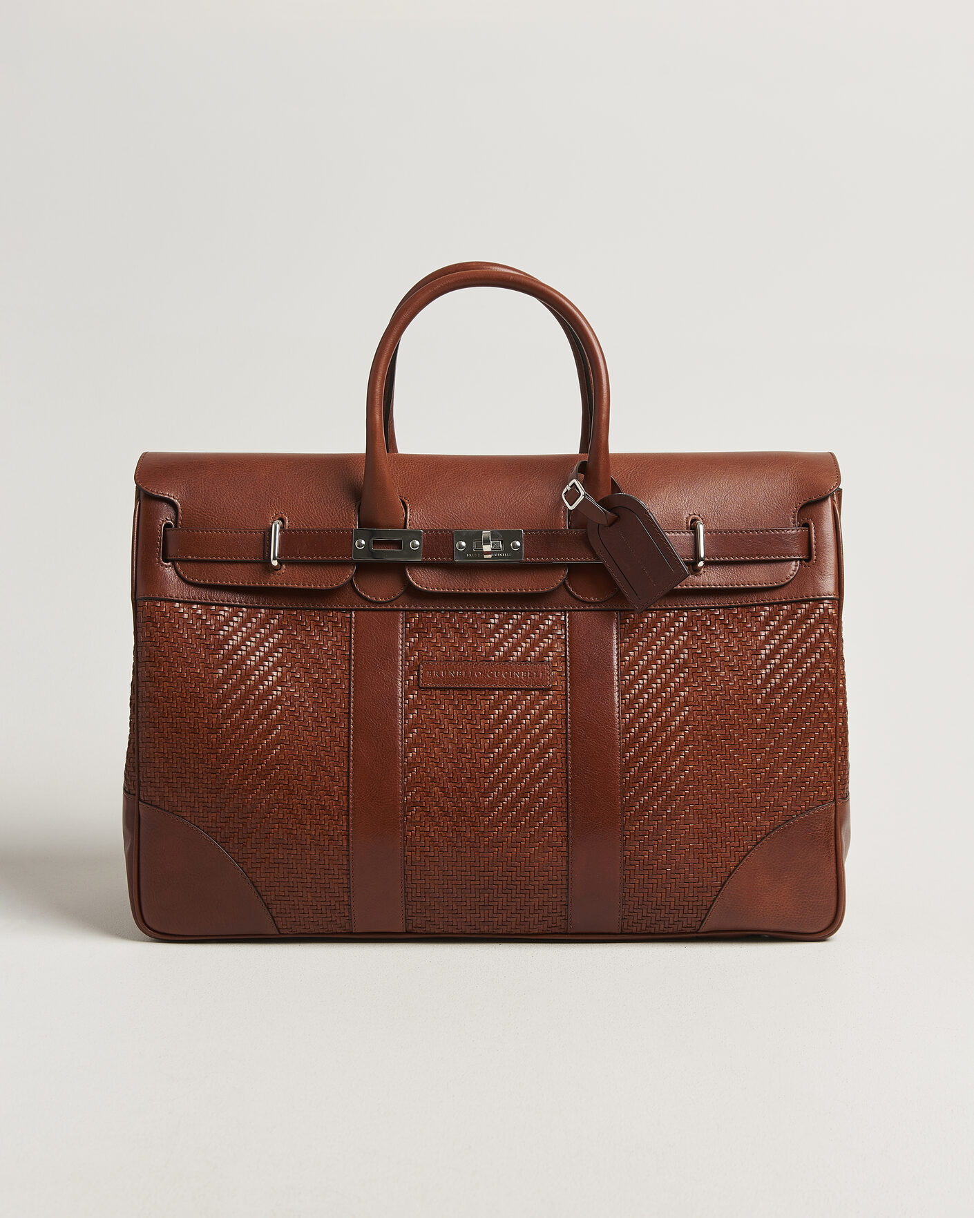 Herr | Väskor | Brunello Cucinelli | Woven Leather Duffle Bag Burnished Calf