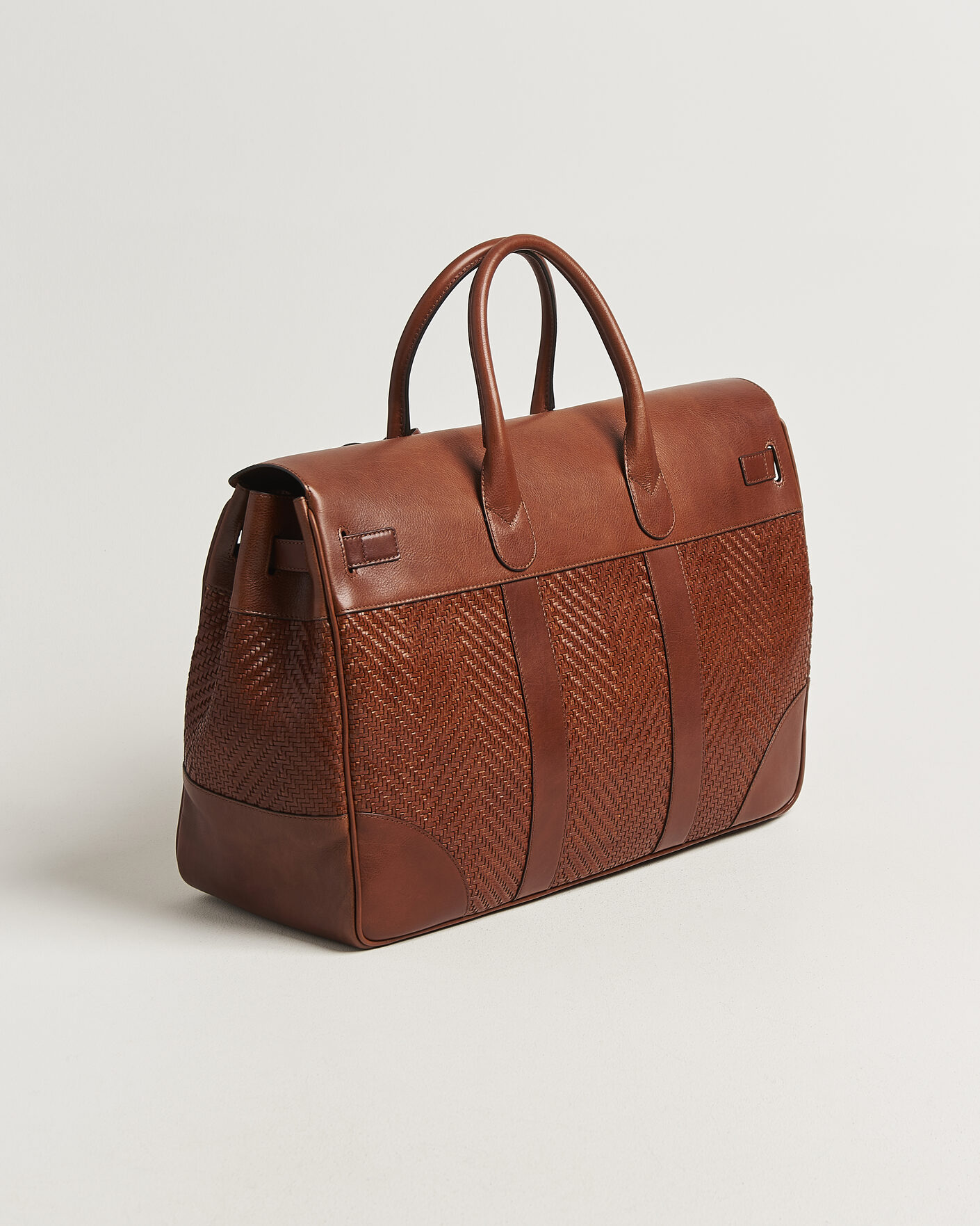 Herr | Väskor | Brunello Cucinelli | Woven Leather Duffle Bag Burnished Calf