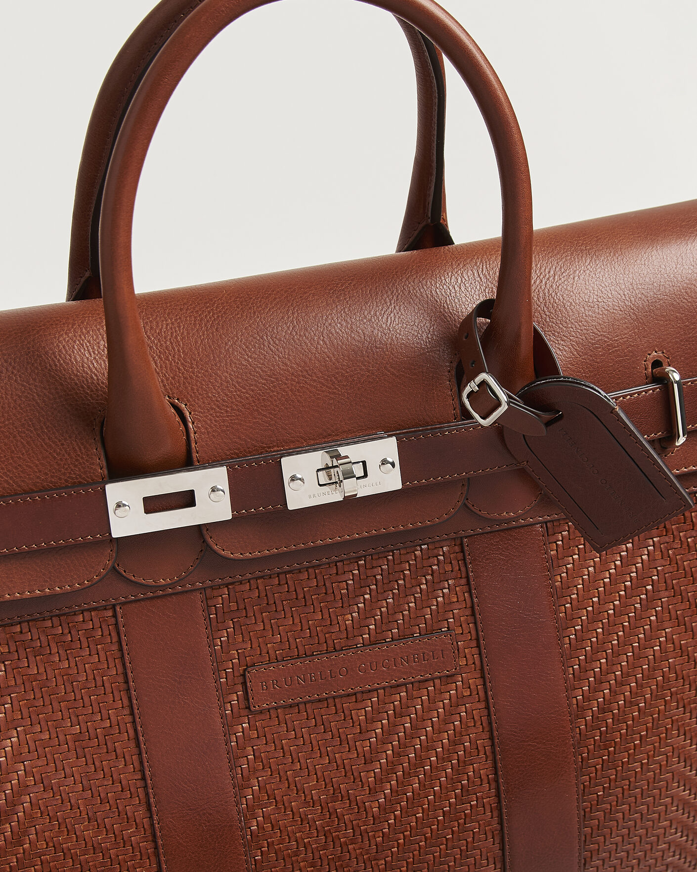 Herr | Väskor | Brunello Cucinelli | Woven Leather Duffle Bag Burnished Calf