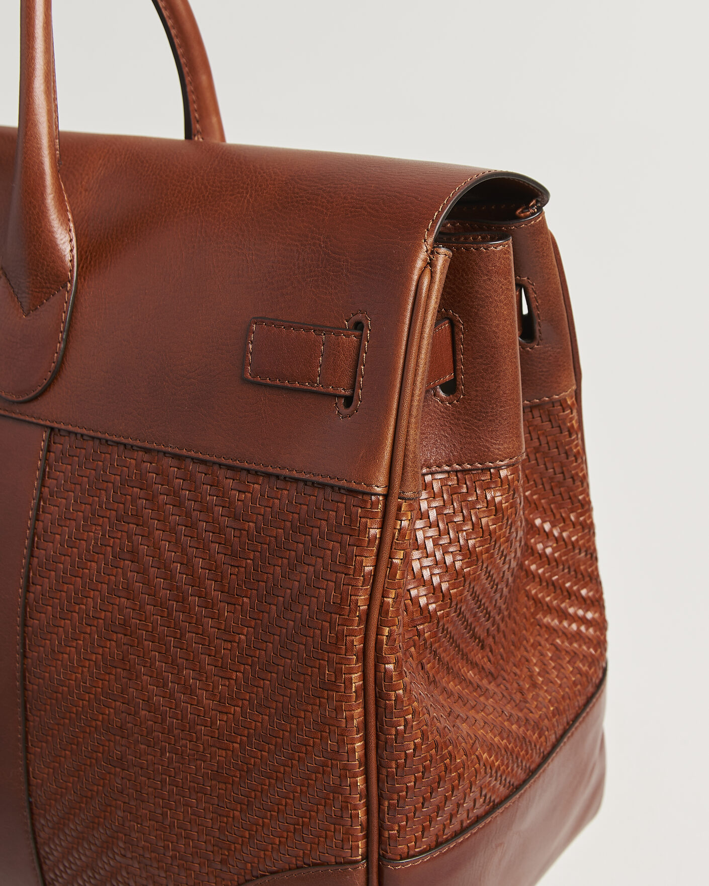 Herr | Väskor | Brunello Cucinelli | Woven Leather Duffle Bag Burnished Calf
