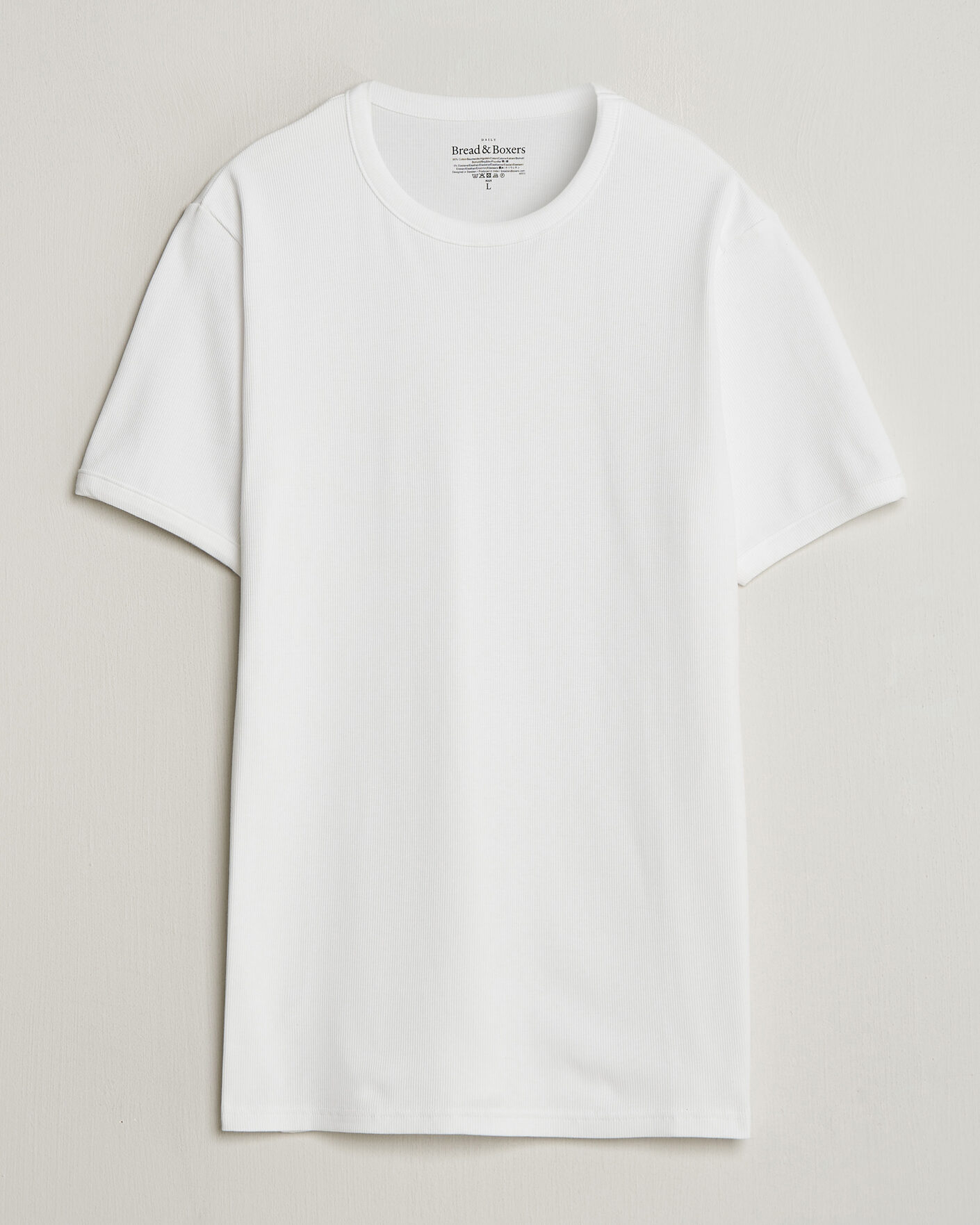 Herr | T-Shirts | Bread & Boxers | Ribbed Crew Neck T-Shirt White
