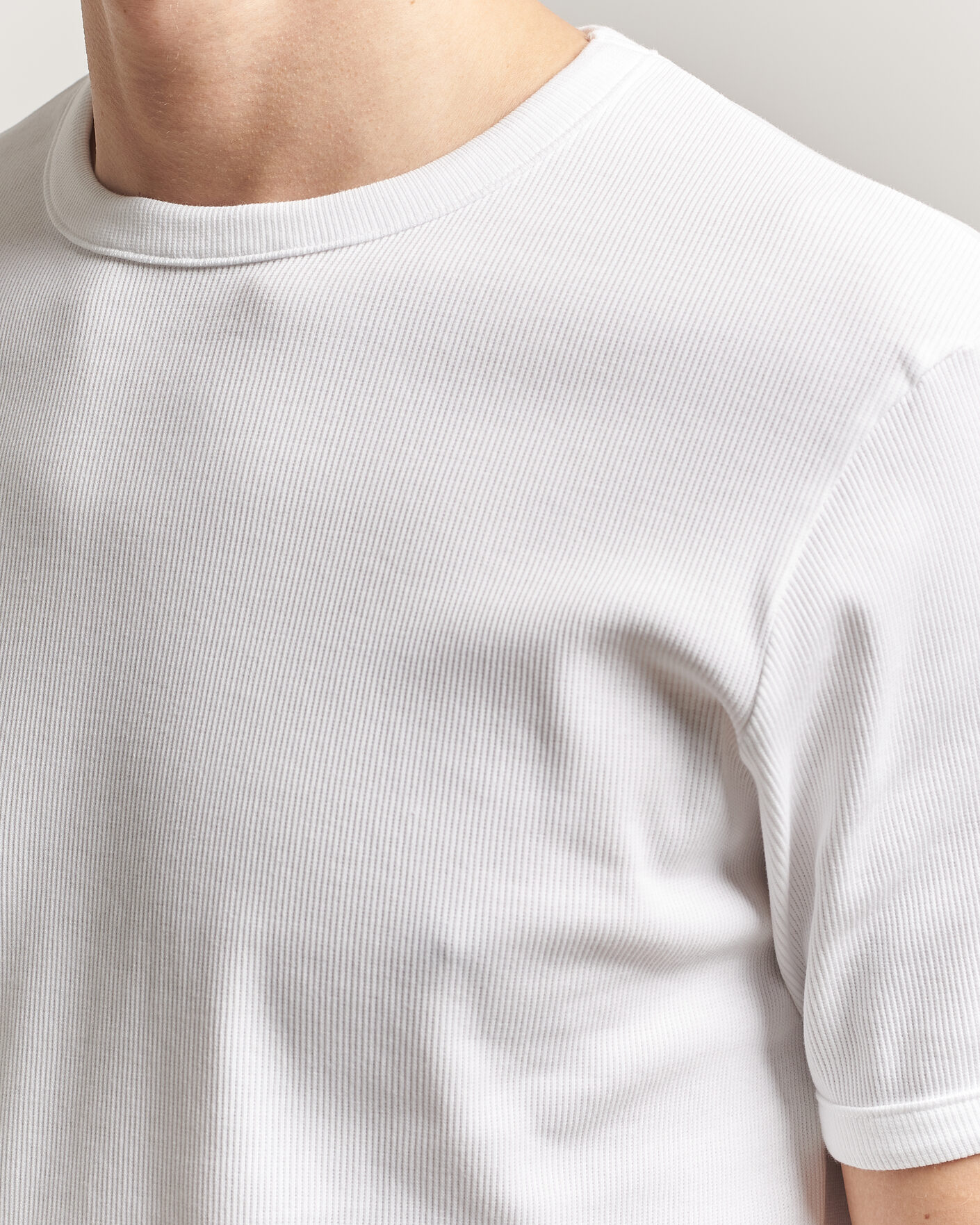 Herr | T-Shirts | Bread & Boxers | Ribbed Crew Neck T-Shirt White