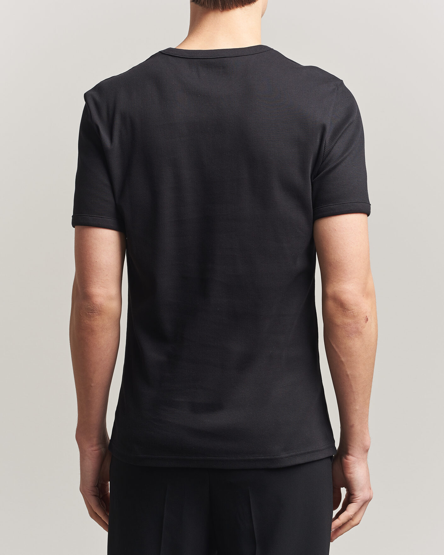 Herr | T-Shirts | Bread & Boxers | Ribbed Crew Neck T-Shirt Black