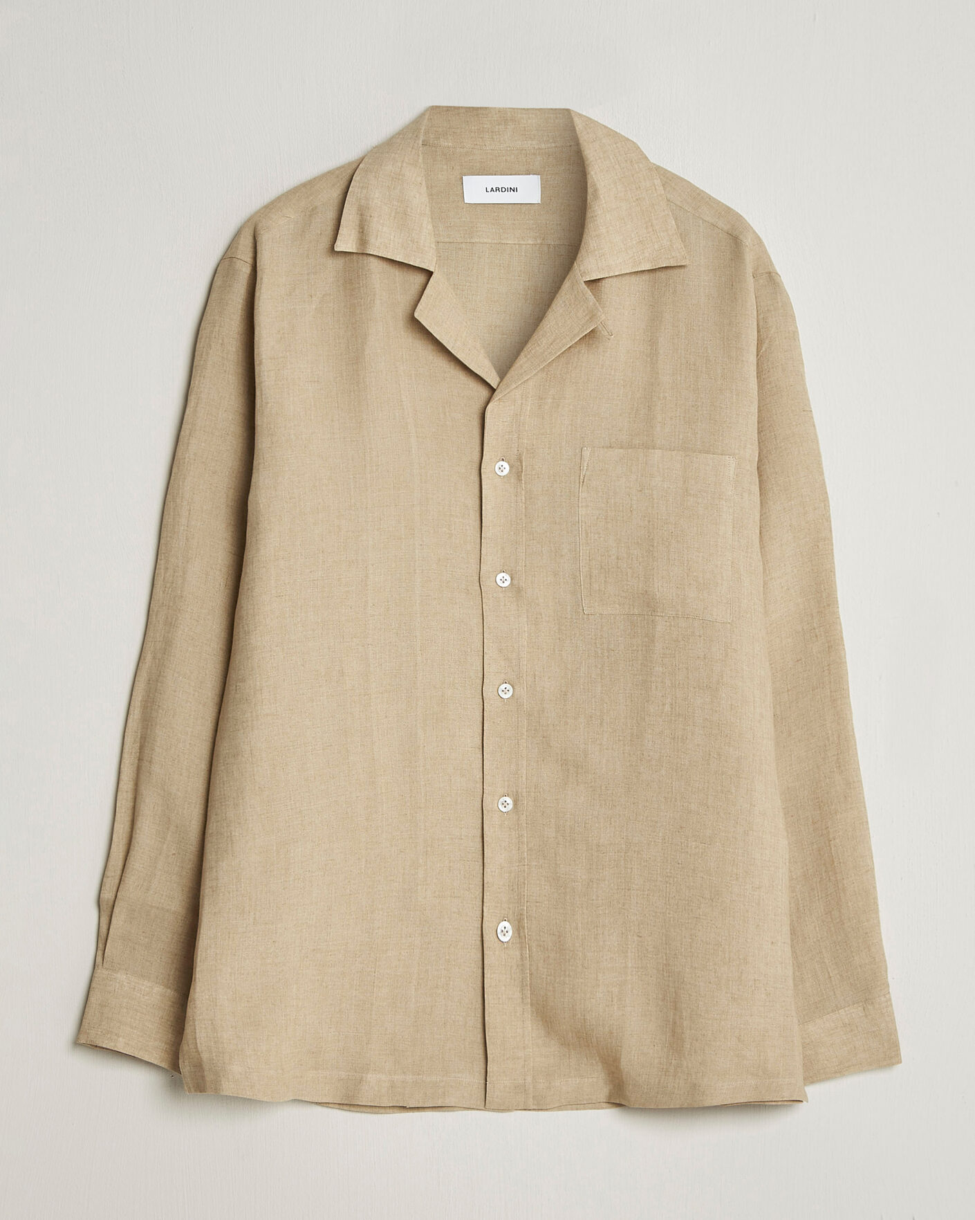 Herr | Skjortor | Lardini | Paul Linen Resort Shirt Beige