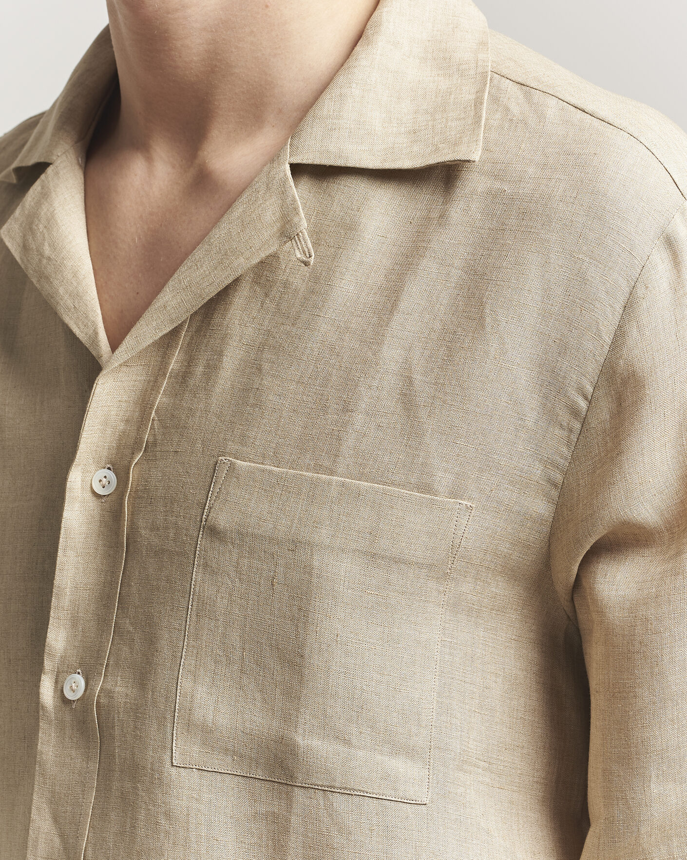 Herr | Skjortor | Lardini | Paul Linen Resort Shirt Beige