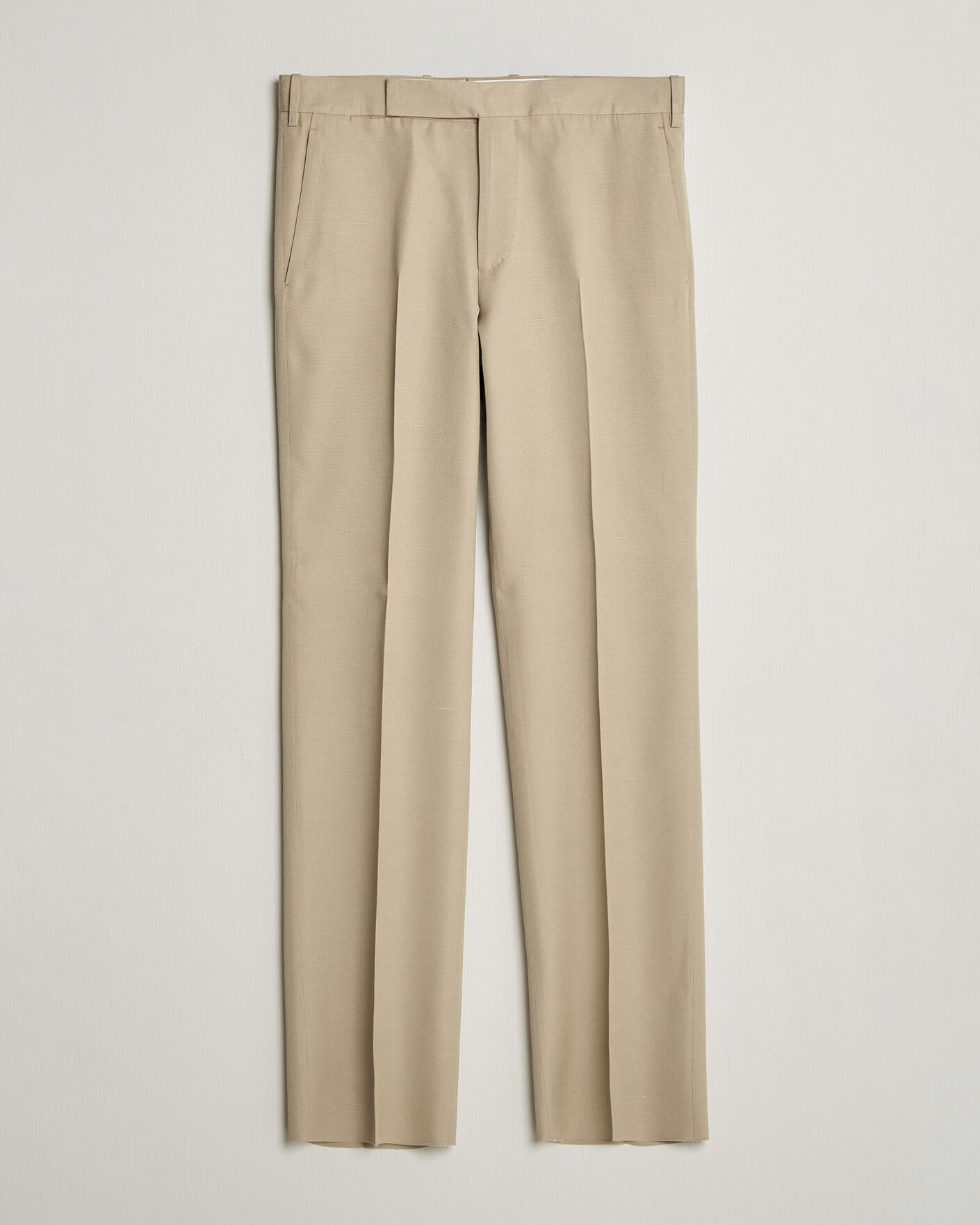 Herr | Byxor | Lardini | Palu Straight Fit Viscose/Silk Trousers Beige