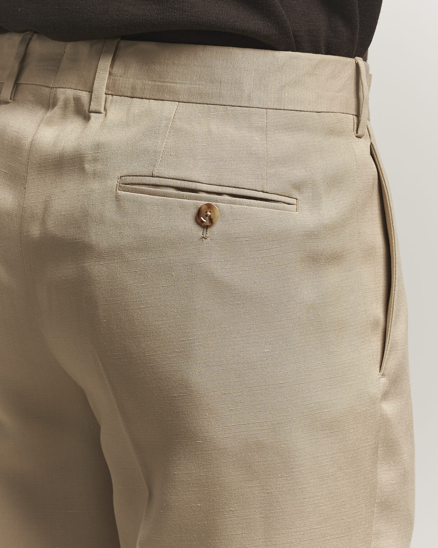 Herr | Byxor | Lardini | Palu Straight Fit Viscose/Silk Trousers Beige