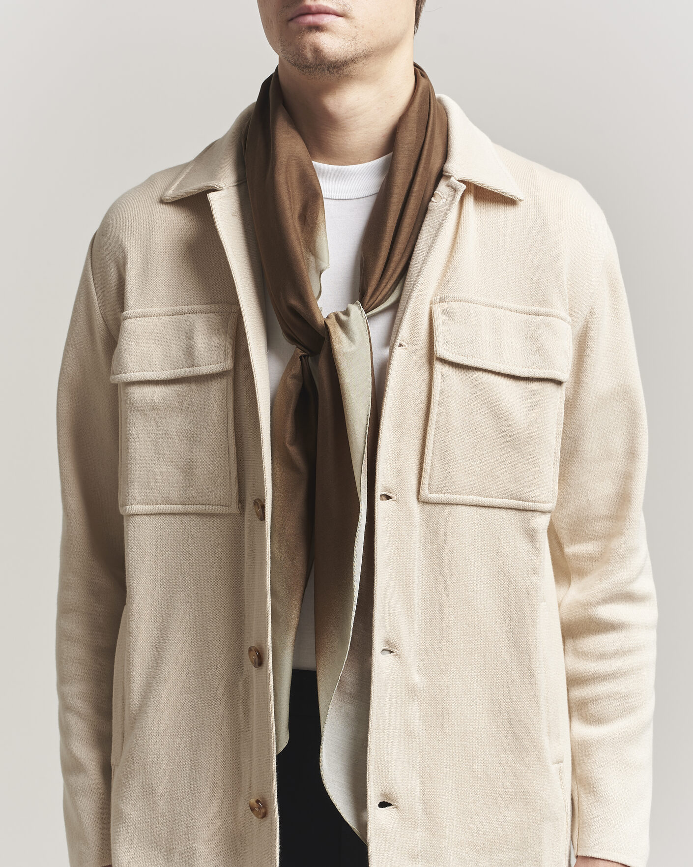 Herr | Scarves | Lardini | Cotton/Silk Scarf Brown