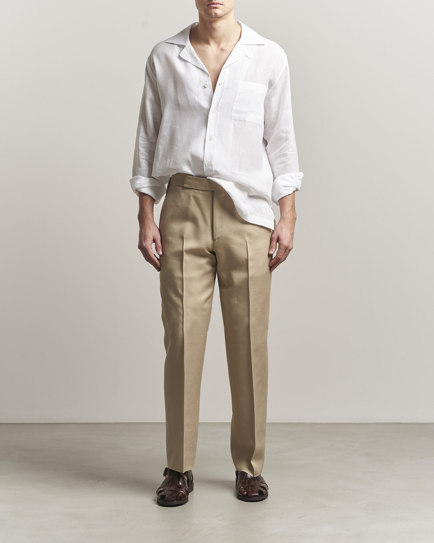 Herr | Skjortor | Lardini | Paul Linen Resort Shirt White
