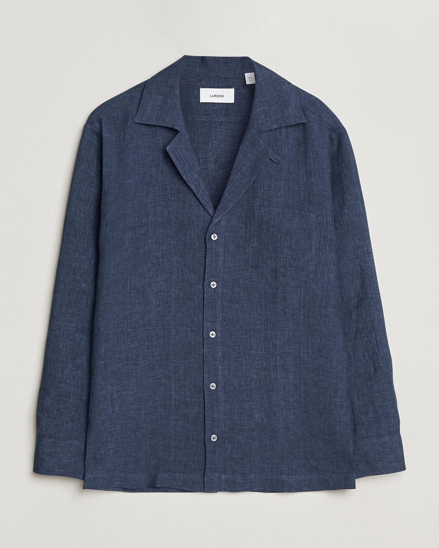 Herr | Skjortor | Lardini | Paul Linen Resort Shirt Dark Blue