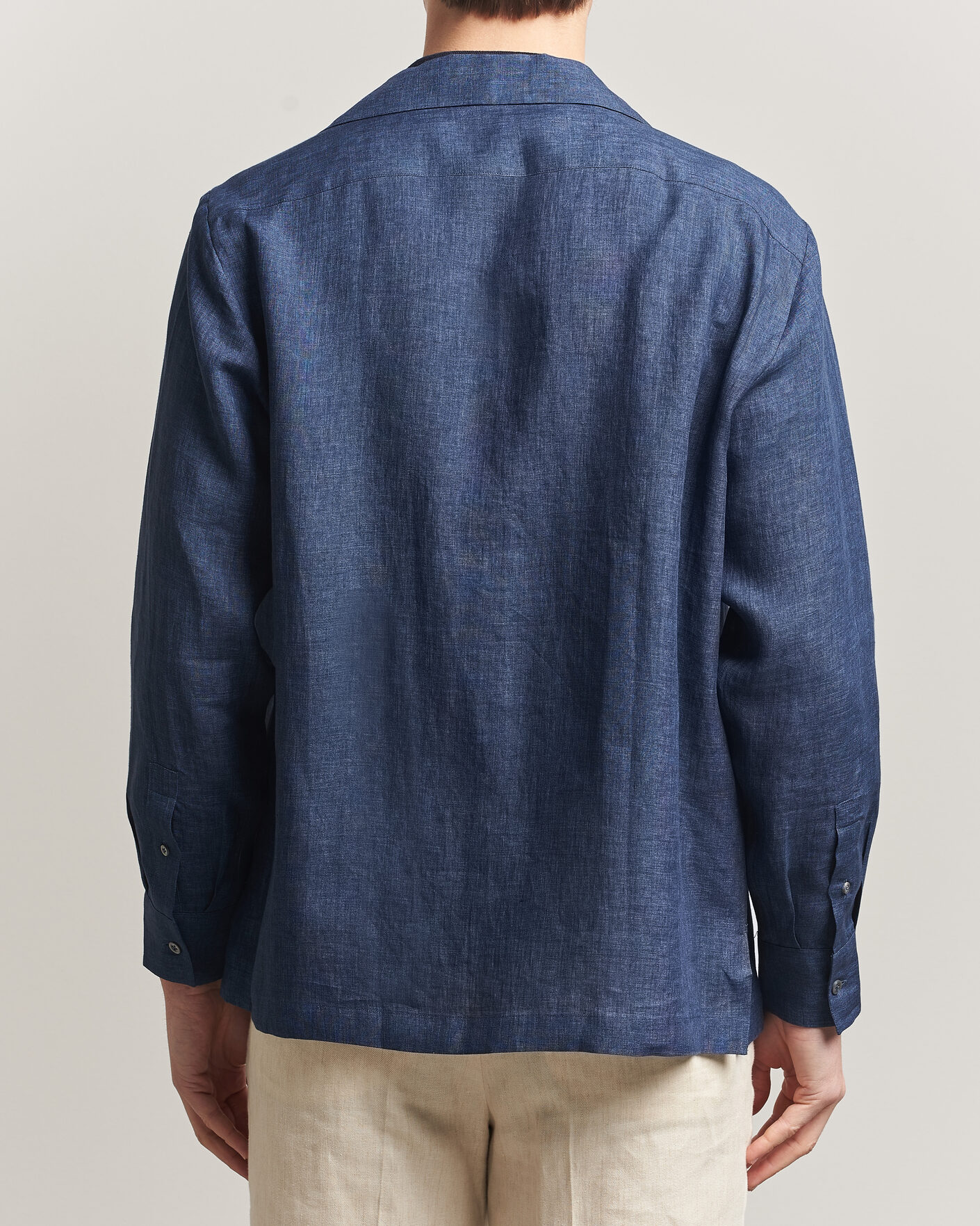 Herr | Skjortor | Lardini | Paul Linen Resort Shirt Dark Blue
