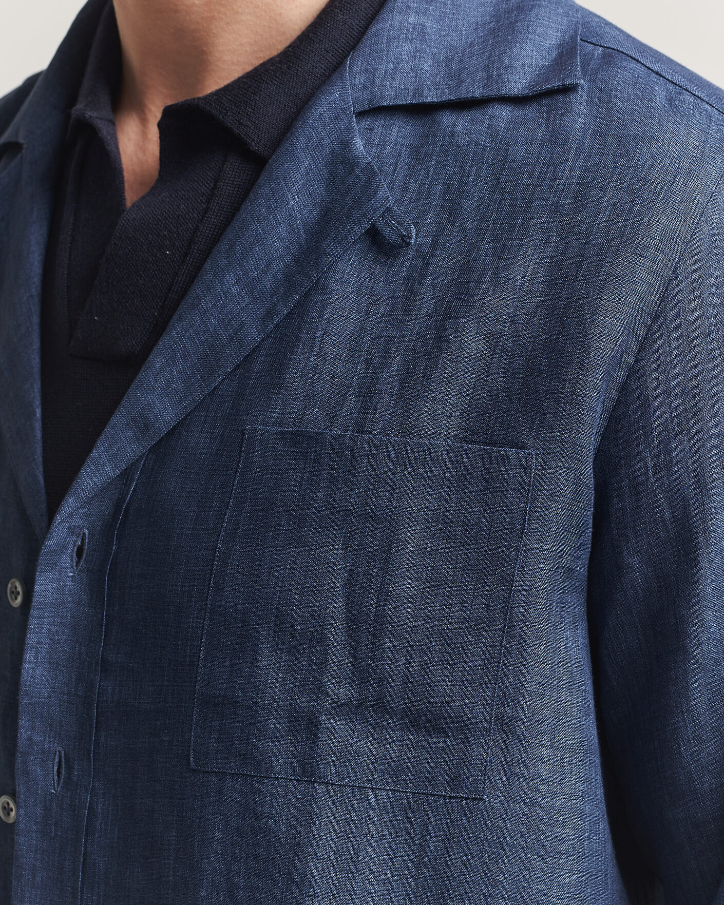 Herr | Skjortor | Lardini | Paul Linen Resort Shirt Dark Blue