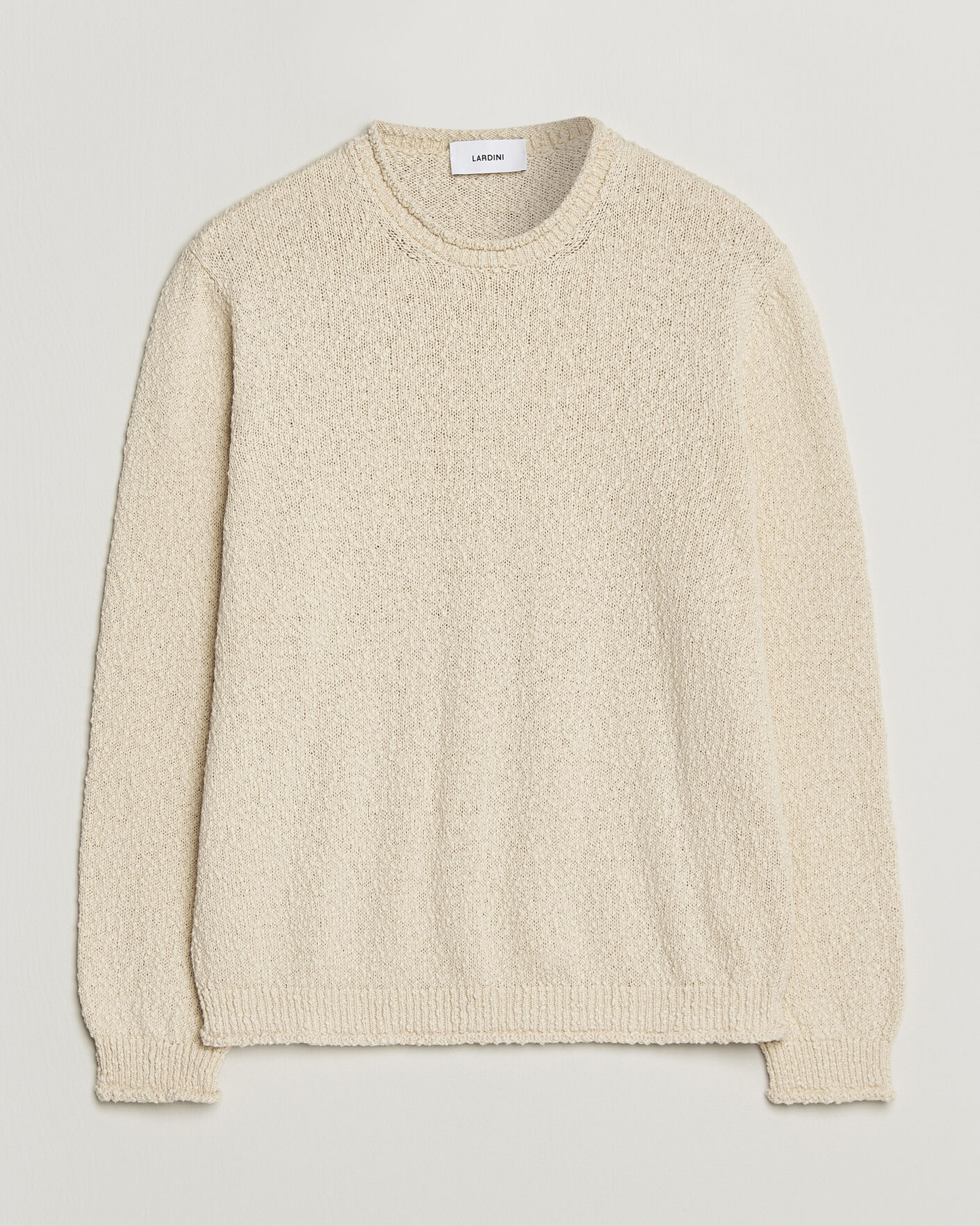 Herr | Tröjor | Lardini | Organic Cotton Crew Neck Natural