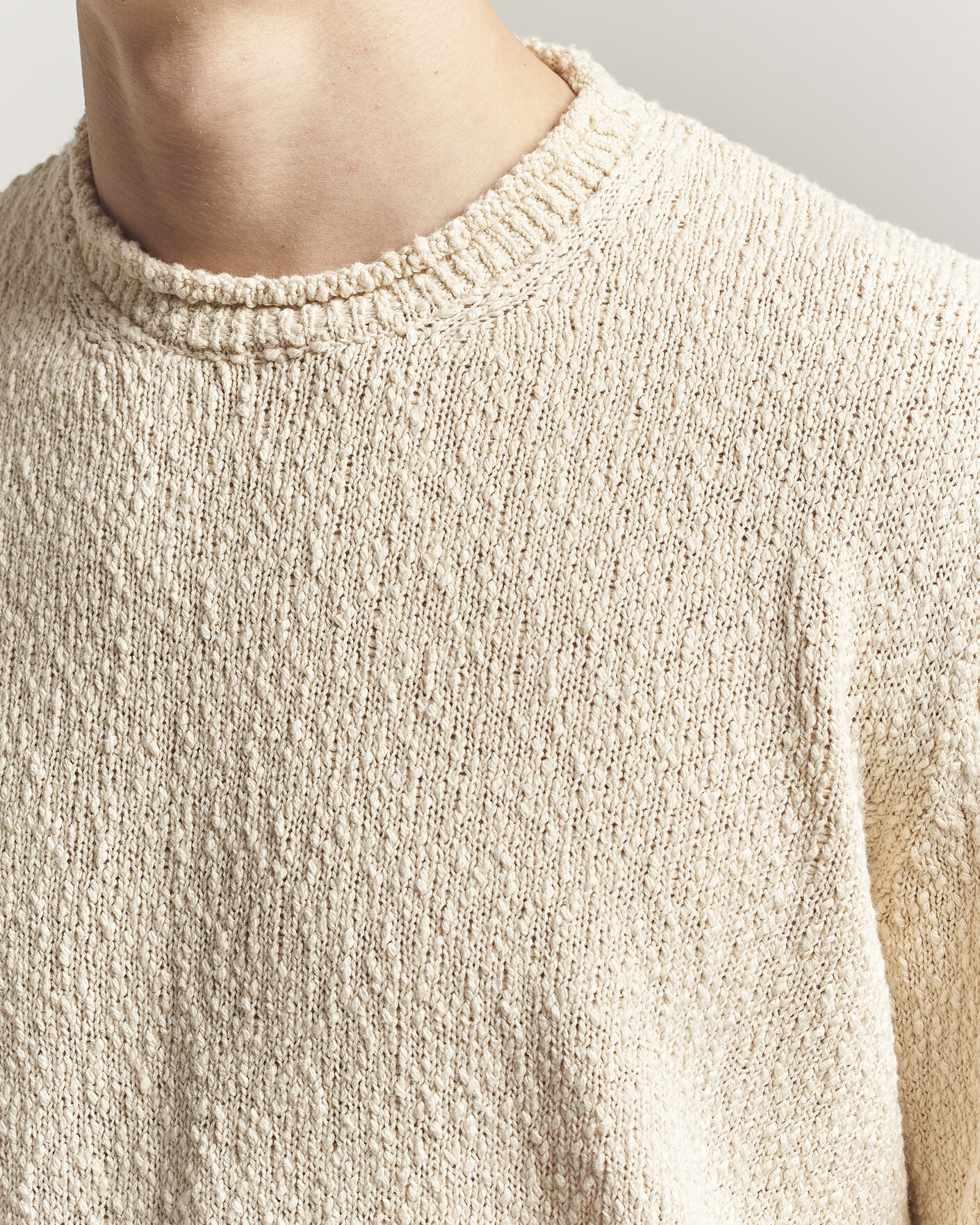 Herr | Tröjor | Lardini | Organic Cotton Crew Neck Natural