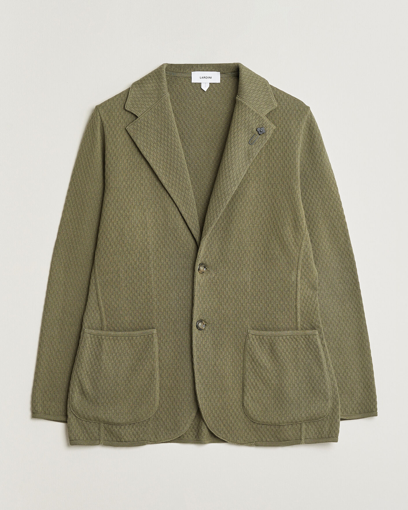 Herr | Kavajer | Lardini | Knitted Structure Cotton Blazer Green
