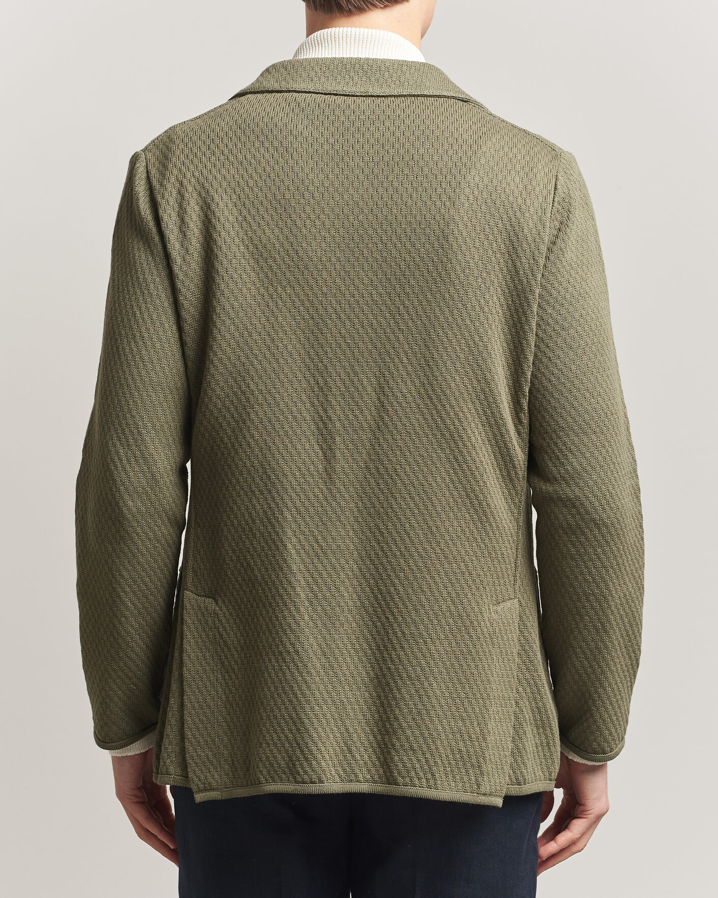 Herr | Kavajer | Lardini | Knitted Structure Cotton Blazer Green