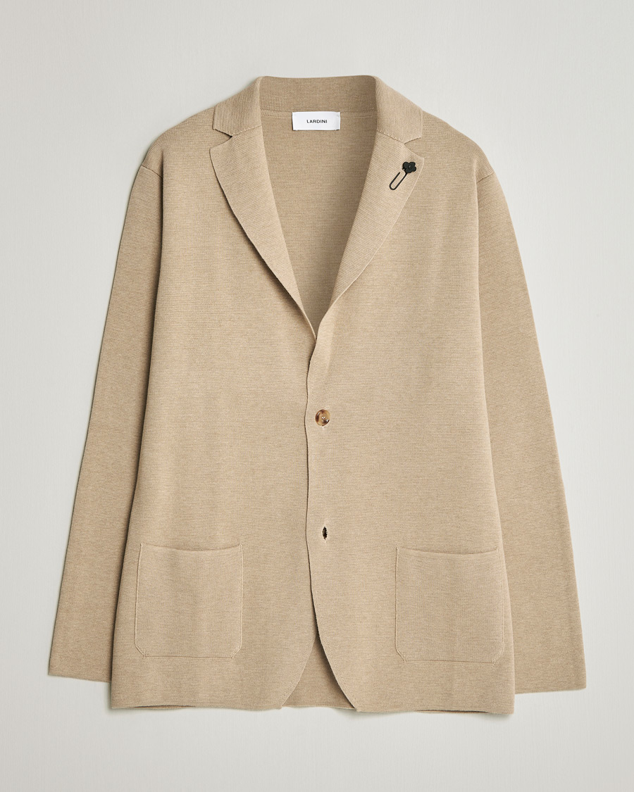 Herr | Kavajer | Lardini | Knitted Cotton Blazer Beige