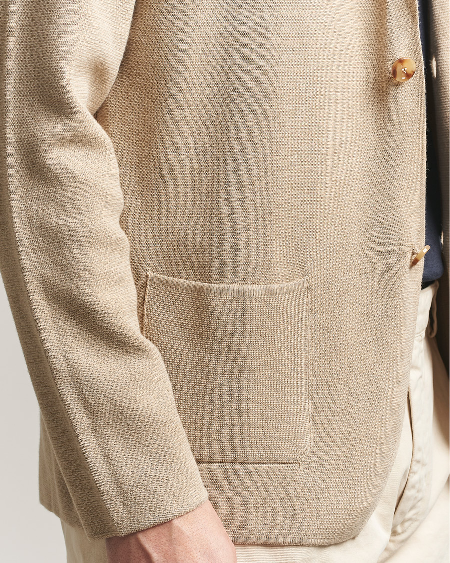 Herr | Kavajer | Lardini | Knitted Cotton Blazer Beige