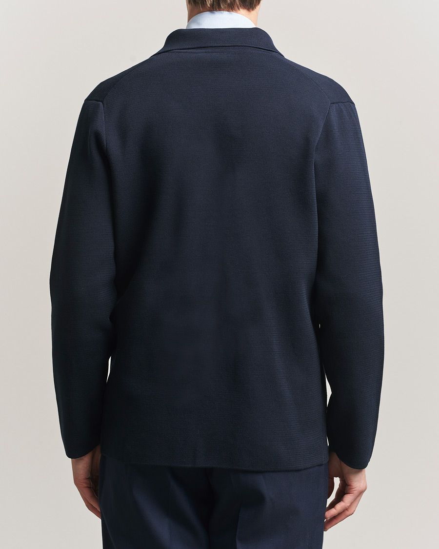 Herr | Kavajer | Lardini | Knitted Cotton Blazer Navy