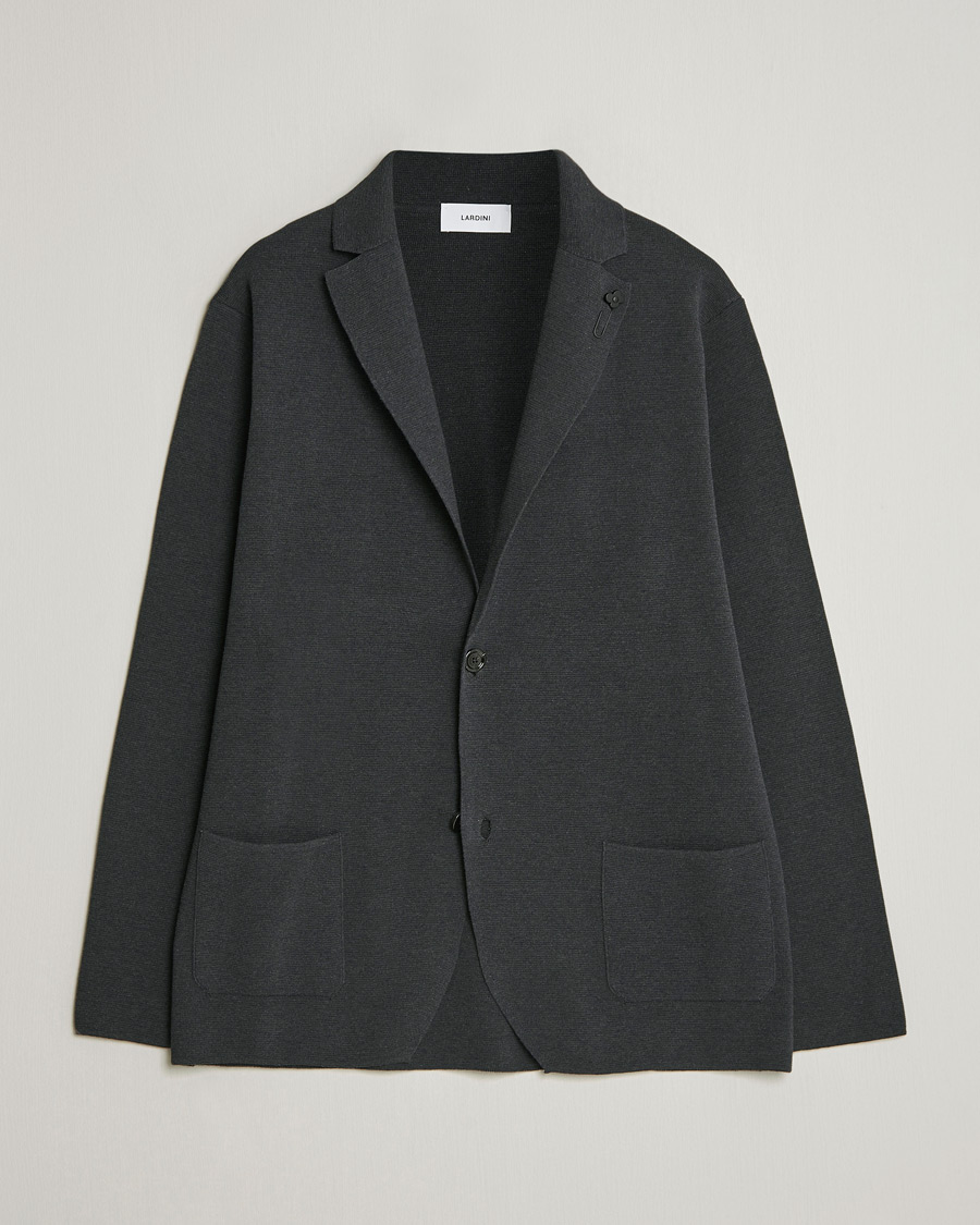 Herr | Kavajer | Lardini | Knitted Cotton Blazer Grey