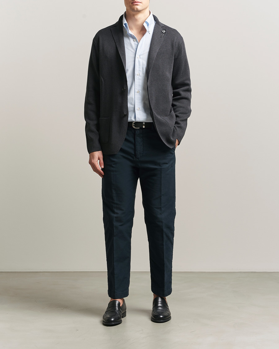 Herr | Kavajer | Lardini | Knitted Cotton Blazer Grey