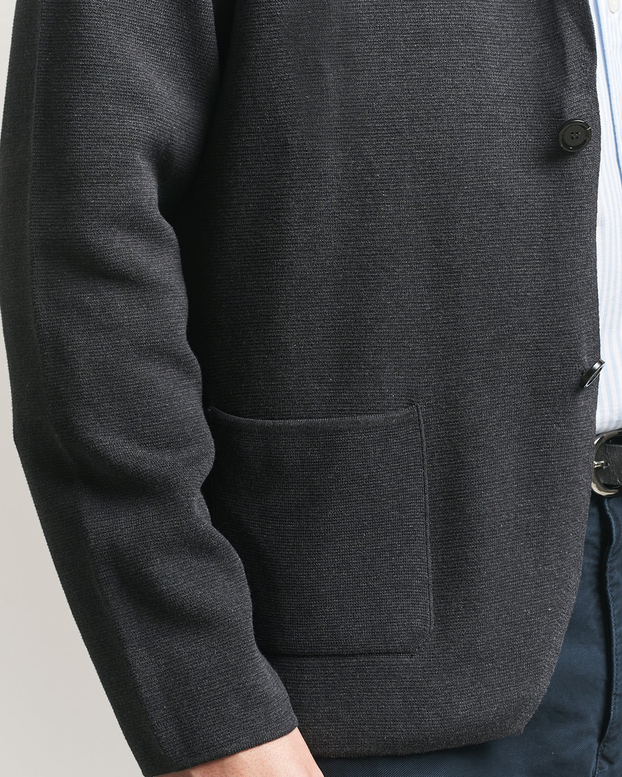 Herr | Kavajer | Lardini | Knitted Cotton Blazer Grey
