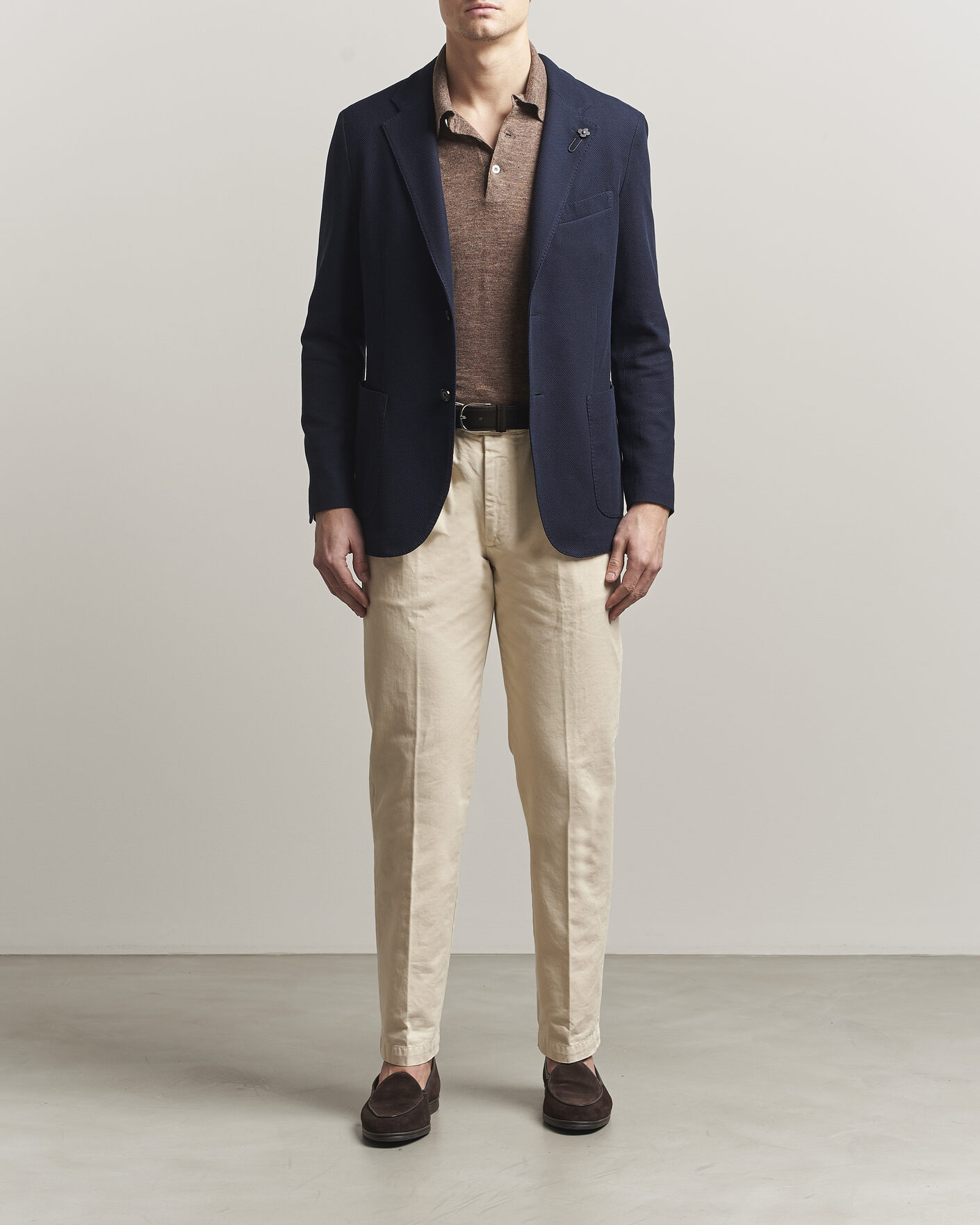 Herr | Kavajer | Lardini | Loro Piana Jersey Piquet Cotton Blazer Navy