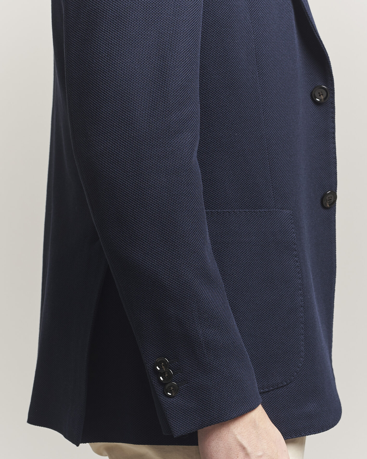 Herr | Kavajer | Lardini | Loro Piana Jersey Piquet Cotton Blazer Navy