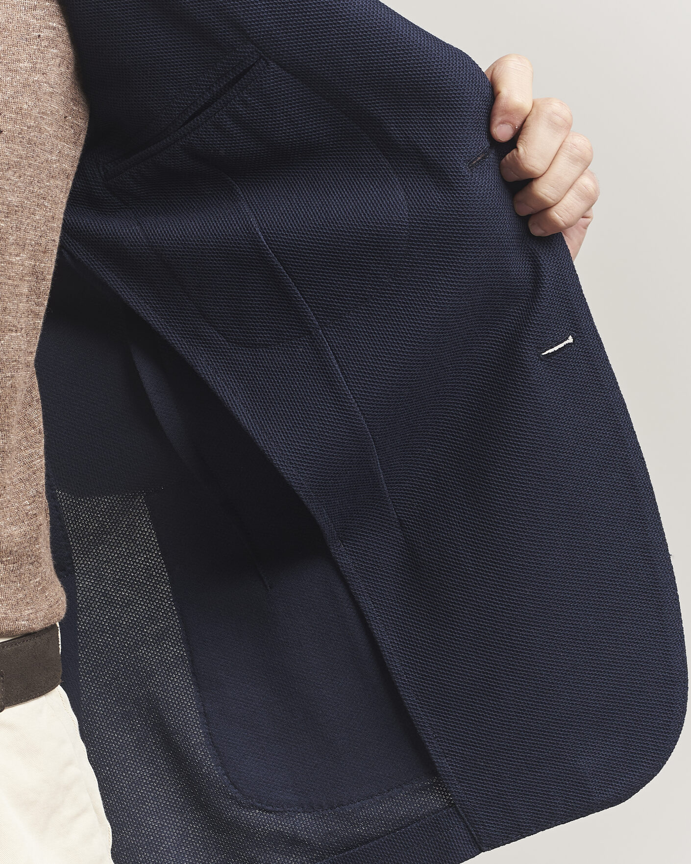 Herr | Kavajer | Lardini | Loro Piana Jersey Piquet Cotton Blazer Navy