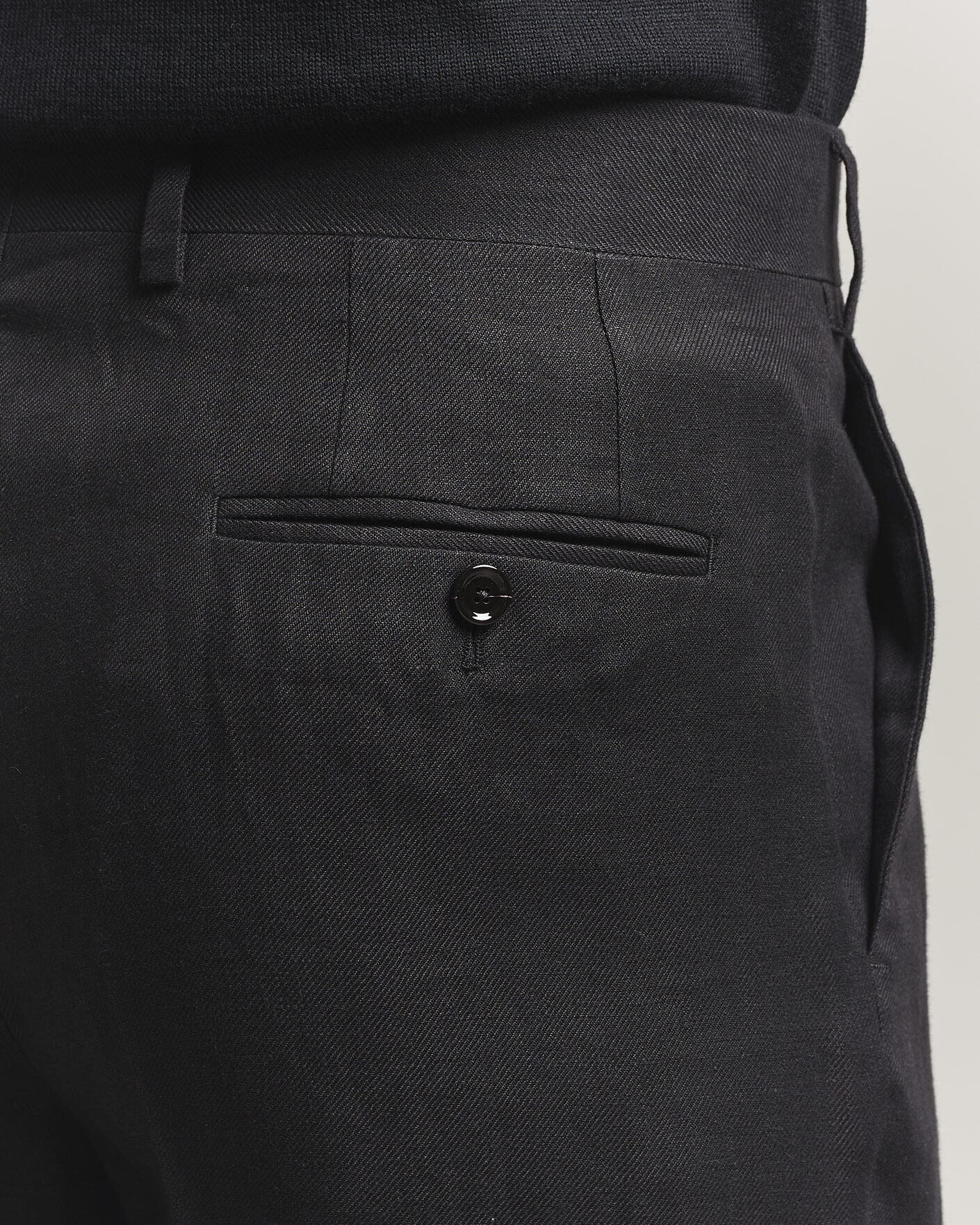 Herr | Byxor | Lardini | Palu Straight Fit Linen Trousers Black