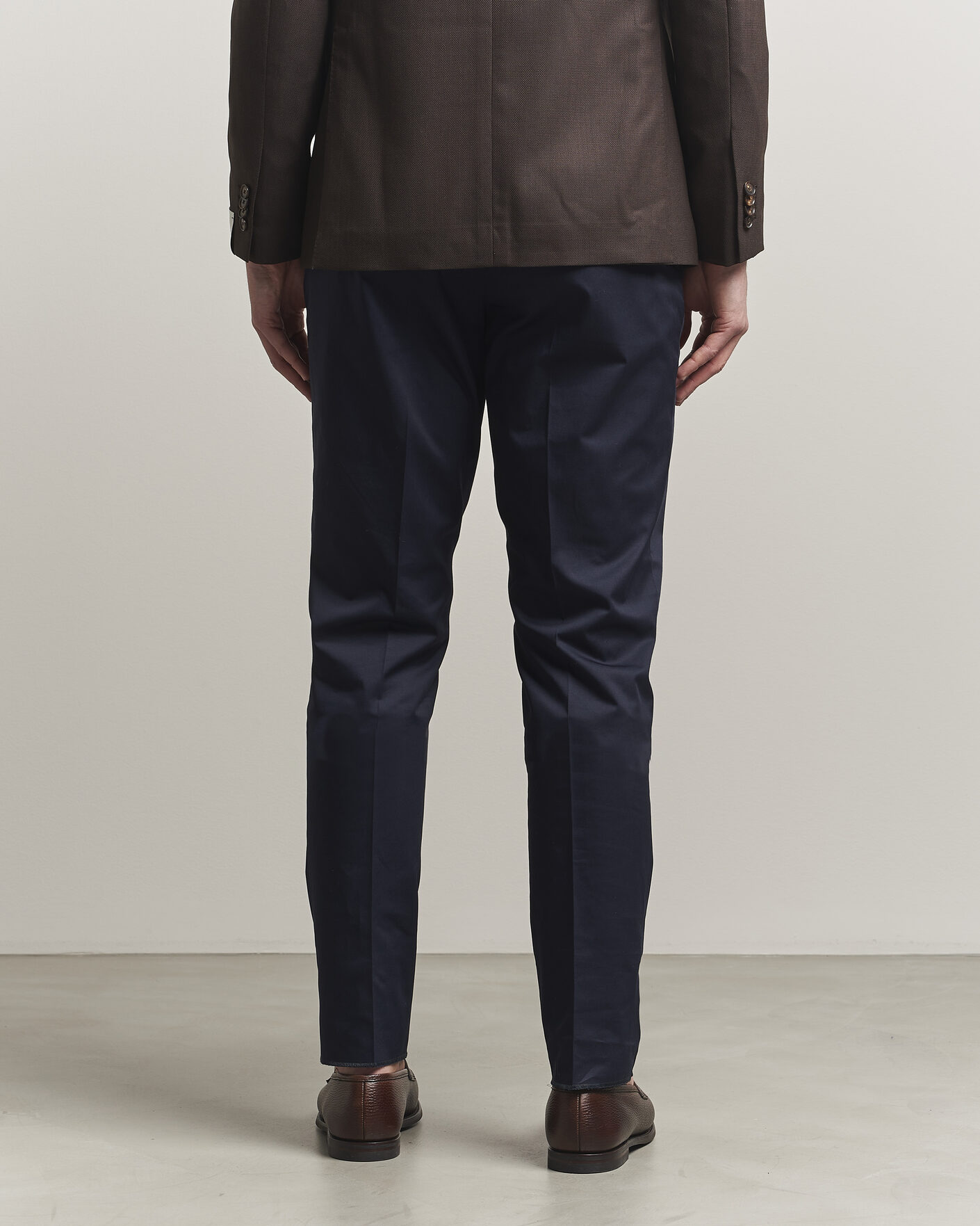 Herr | Byxor | Lardini | Lyon Cotton Twill Stretch Trousers Navy