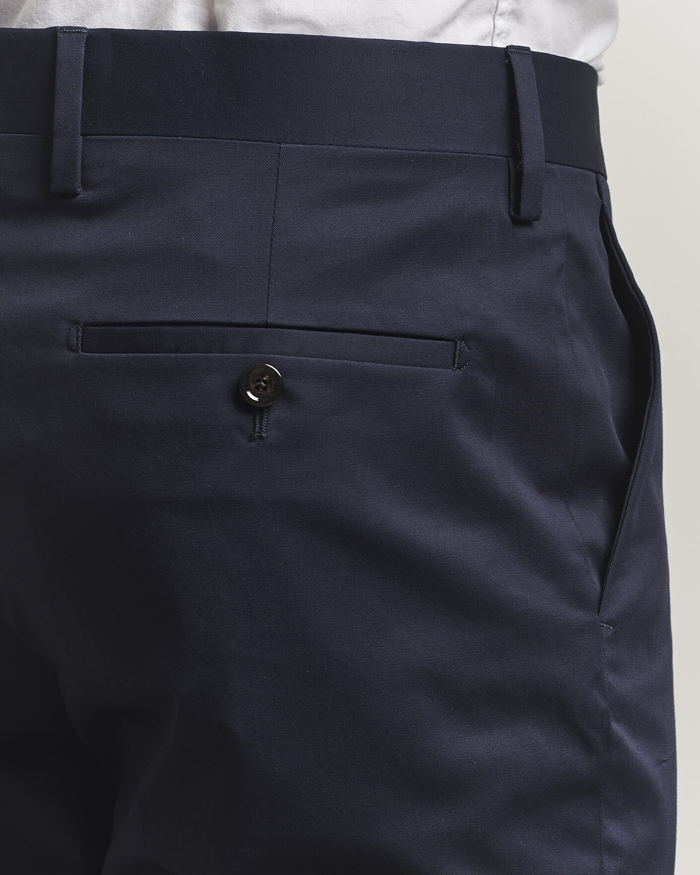 Herr | Byxor | Lardini | Lyon Cotton Twill Stretch Trousers Navy