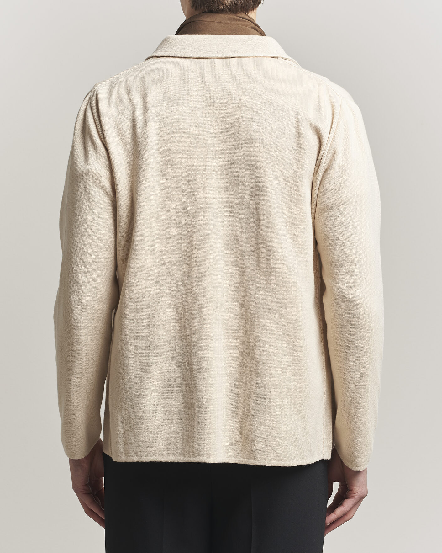 Herr | Kavajer | Lardini | Knitted Cotton Pocket Shirt Jacket Beige