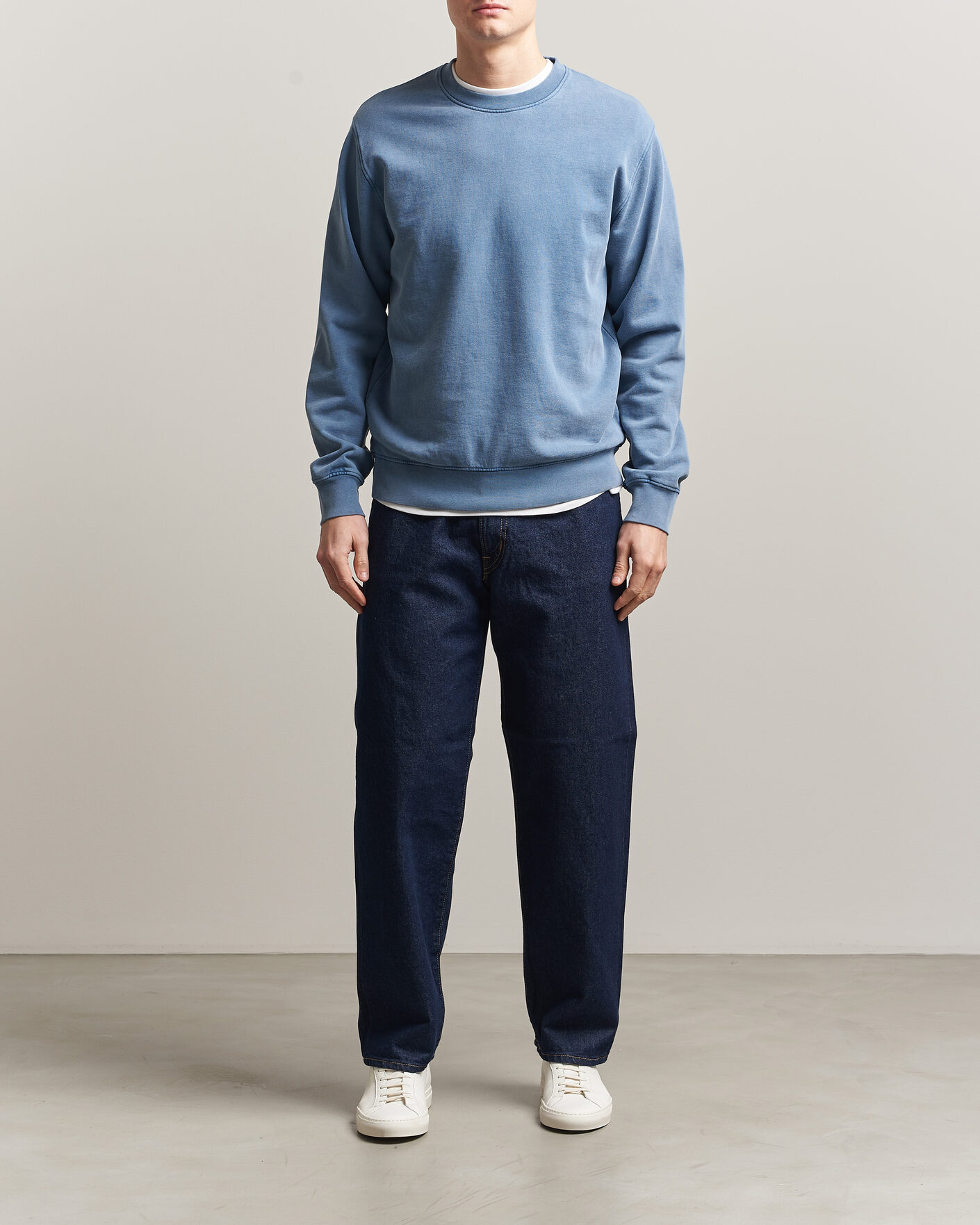 Herr | Tröjor | Colorful Standard | Classic Organic Crew Neck Sweat Faded Indigo
