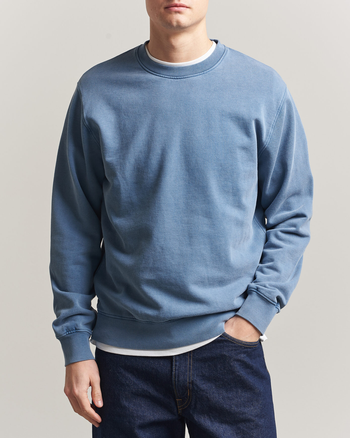 Herr | Tröjor | Colorful Standard | Classic Organic Crew Neck Sweat Faded Indigo