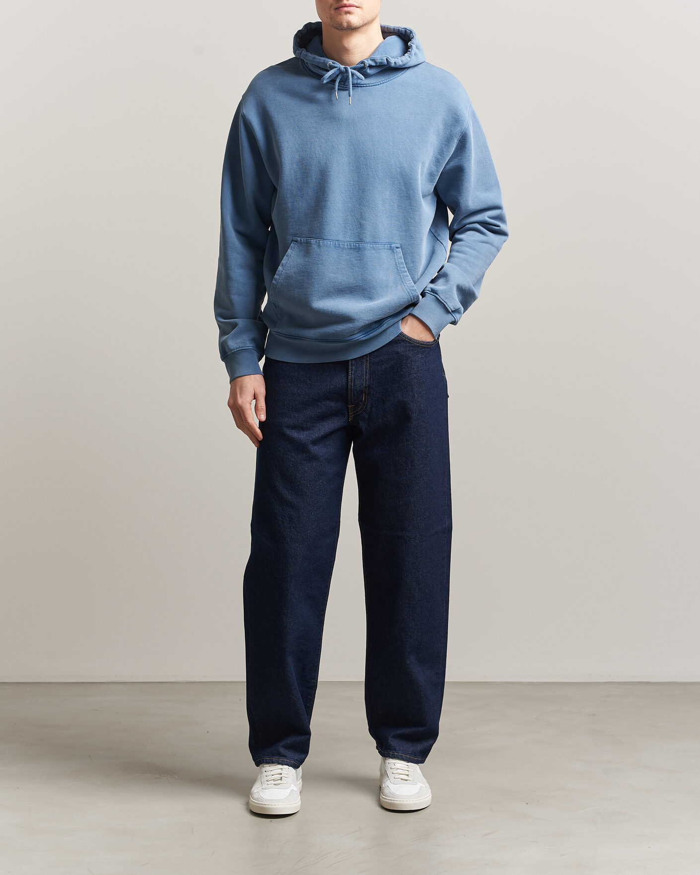 Herr | Tröjor | Colorful Standard | Classic Organic Hood Faded Indigo