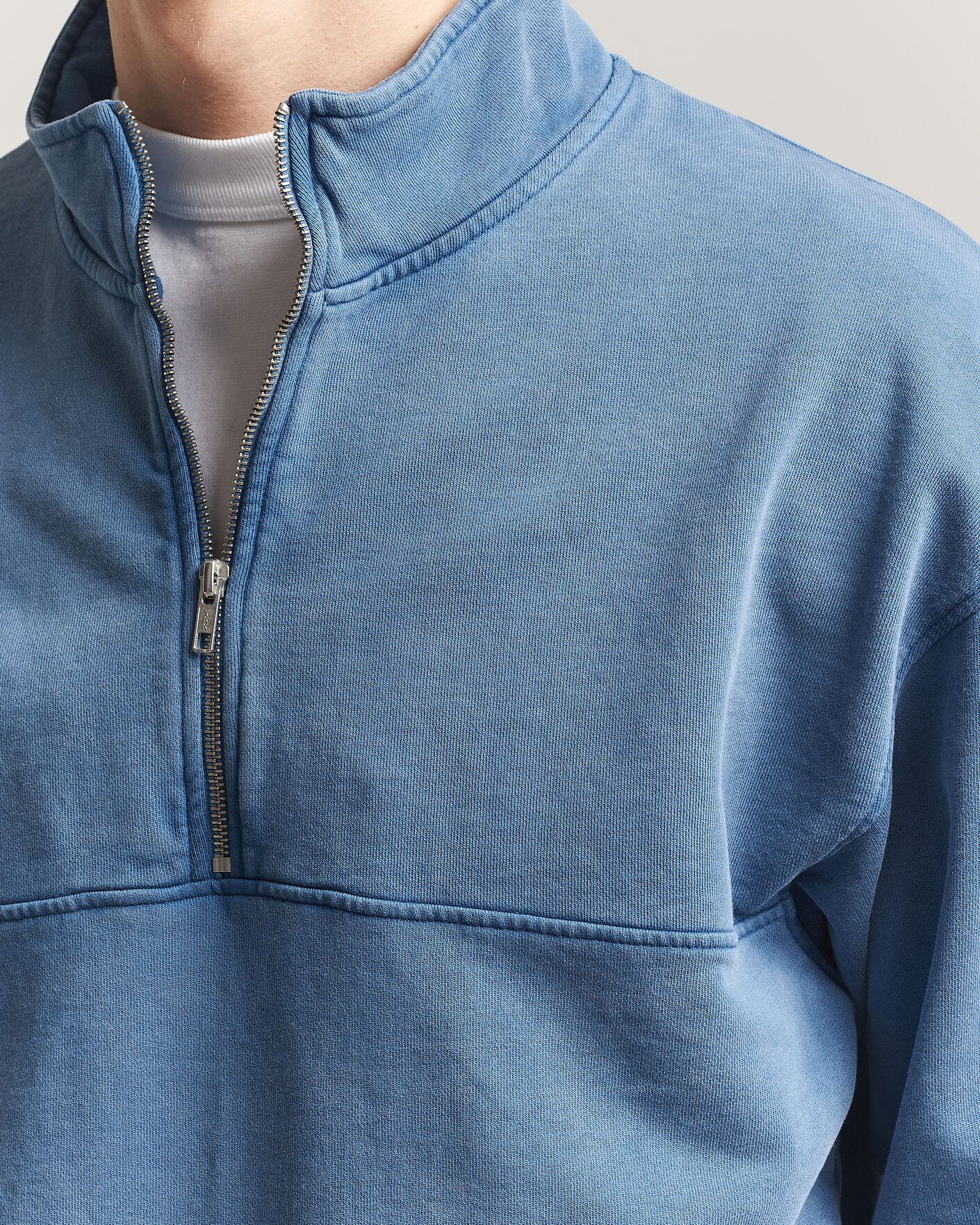 Herr | Tröjor | Colorful Standard | Classic Organic Half-Zip Faded Indigo