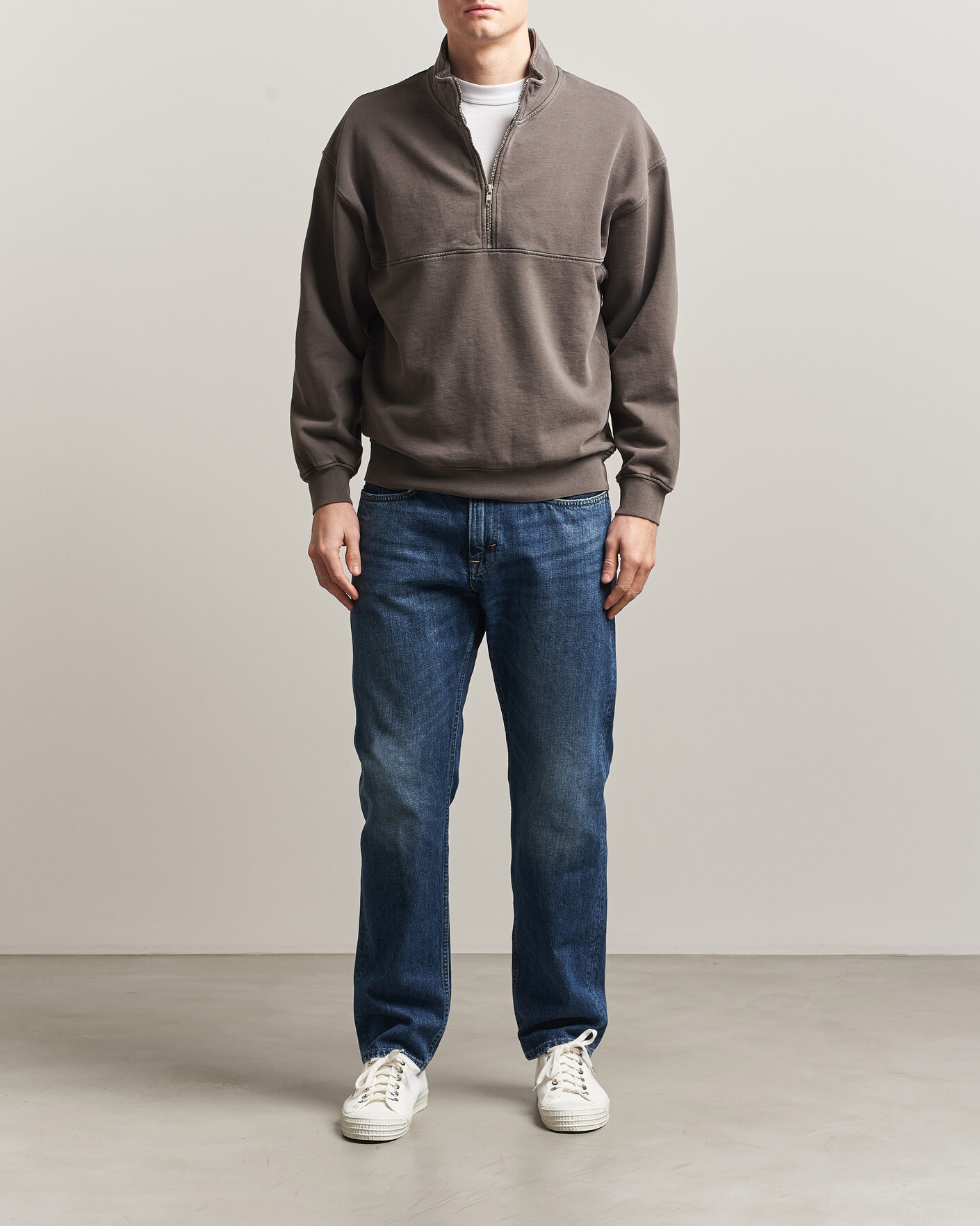 Herr | Tröjor | Colorful Standard | Classic Organic Half-Zip Faded Mud