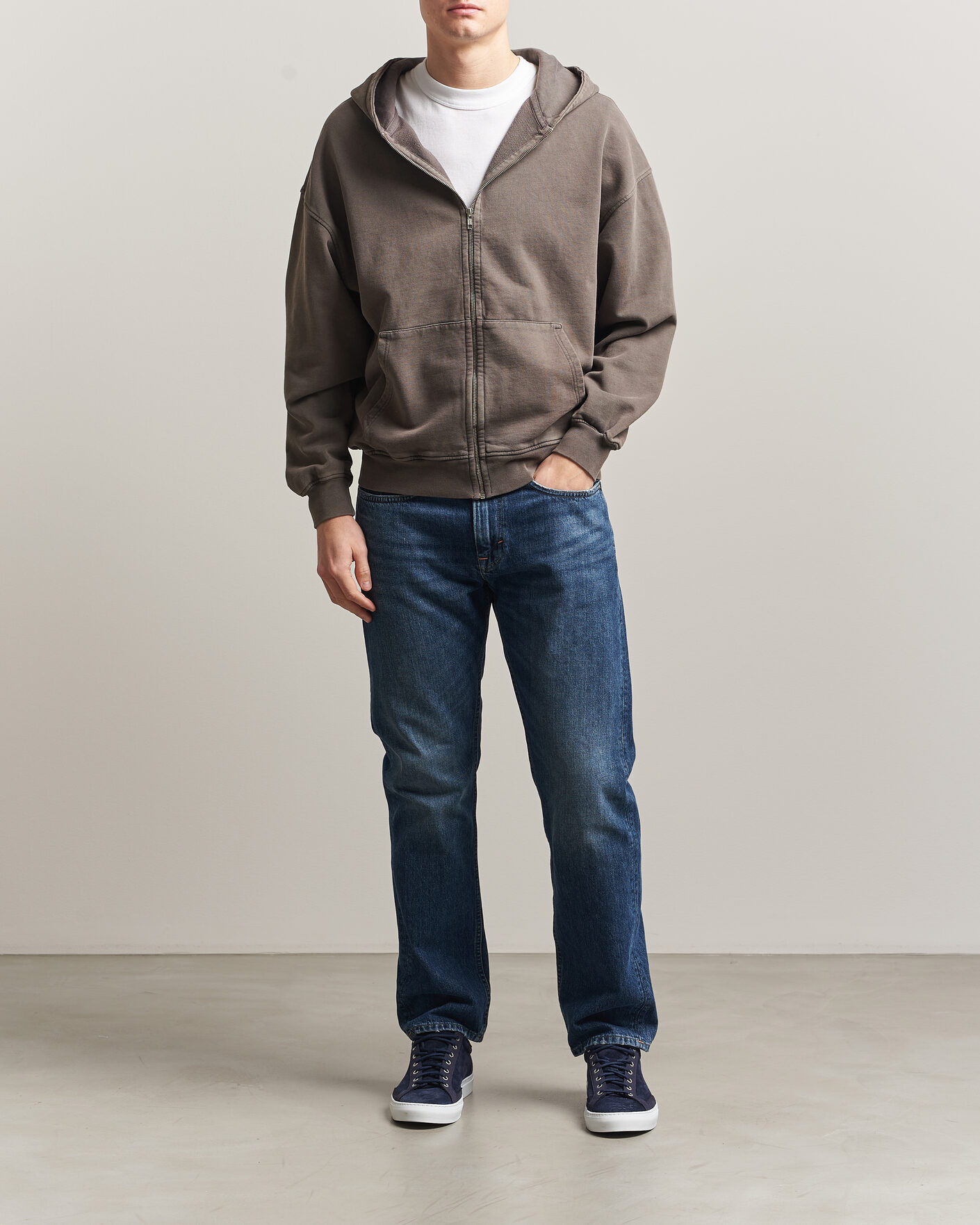 Herr | Tröjor | Colorful Standard | Classic Organic Full Zip Hoodie Faded Mud