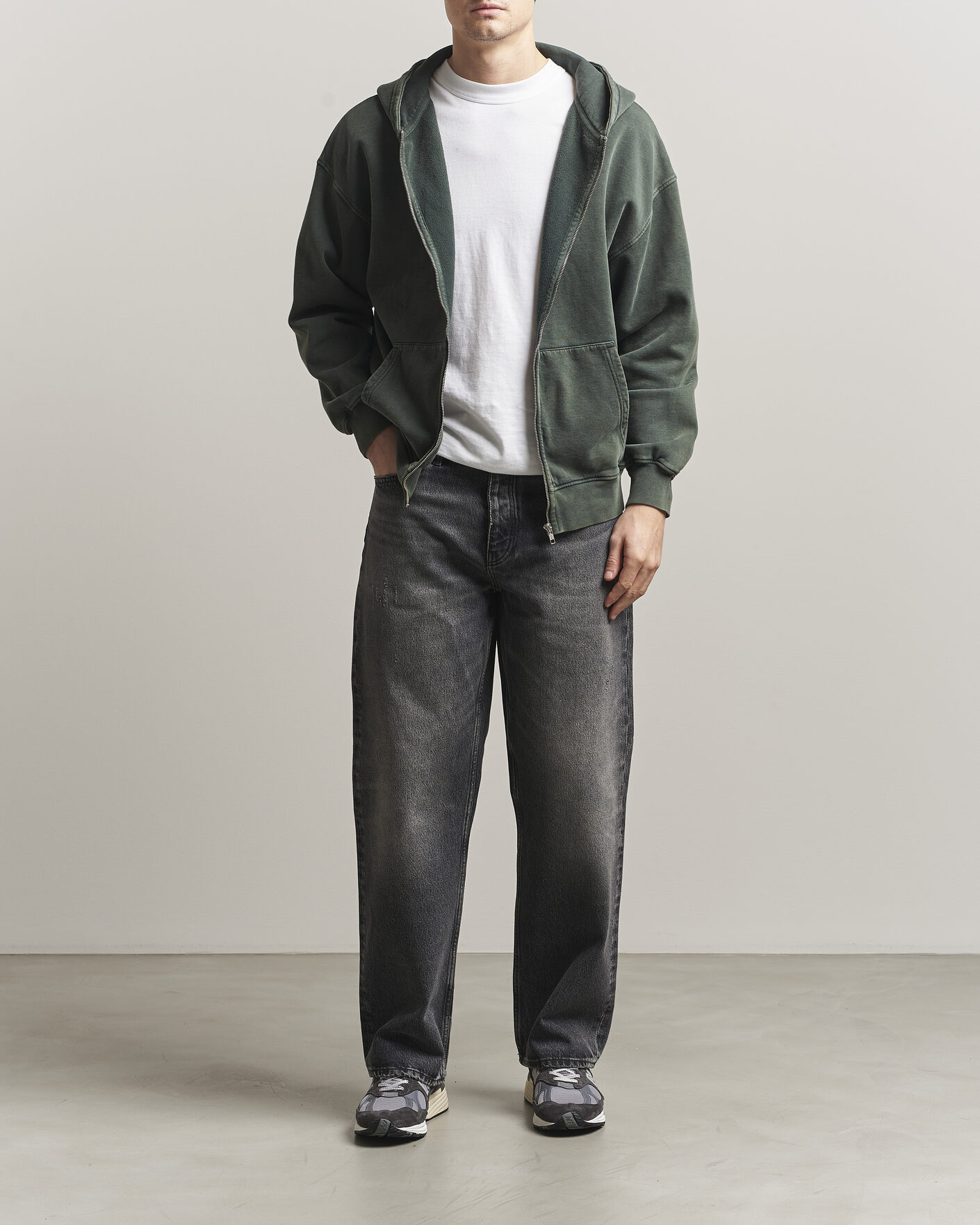 Herr | Tröjor | Colorful Standard | Classic Organic Full Zip Hoodie Midnight Forest