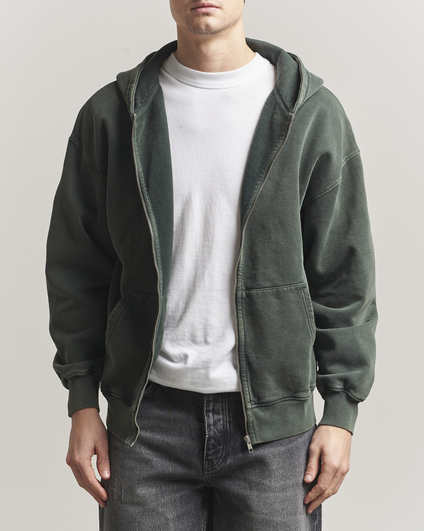 Herr | Tröjor | Colorful Standard | Classic Organic Full Zip Hoodie Midnight Forest