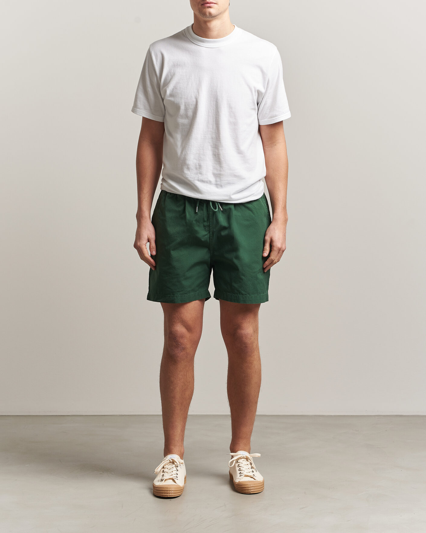 Herr | Shorts | Colorful Standard | Classic Organic Twill Drawstring Shorts Emerald Green