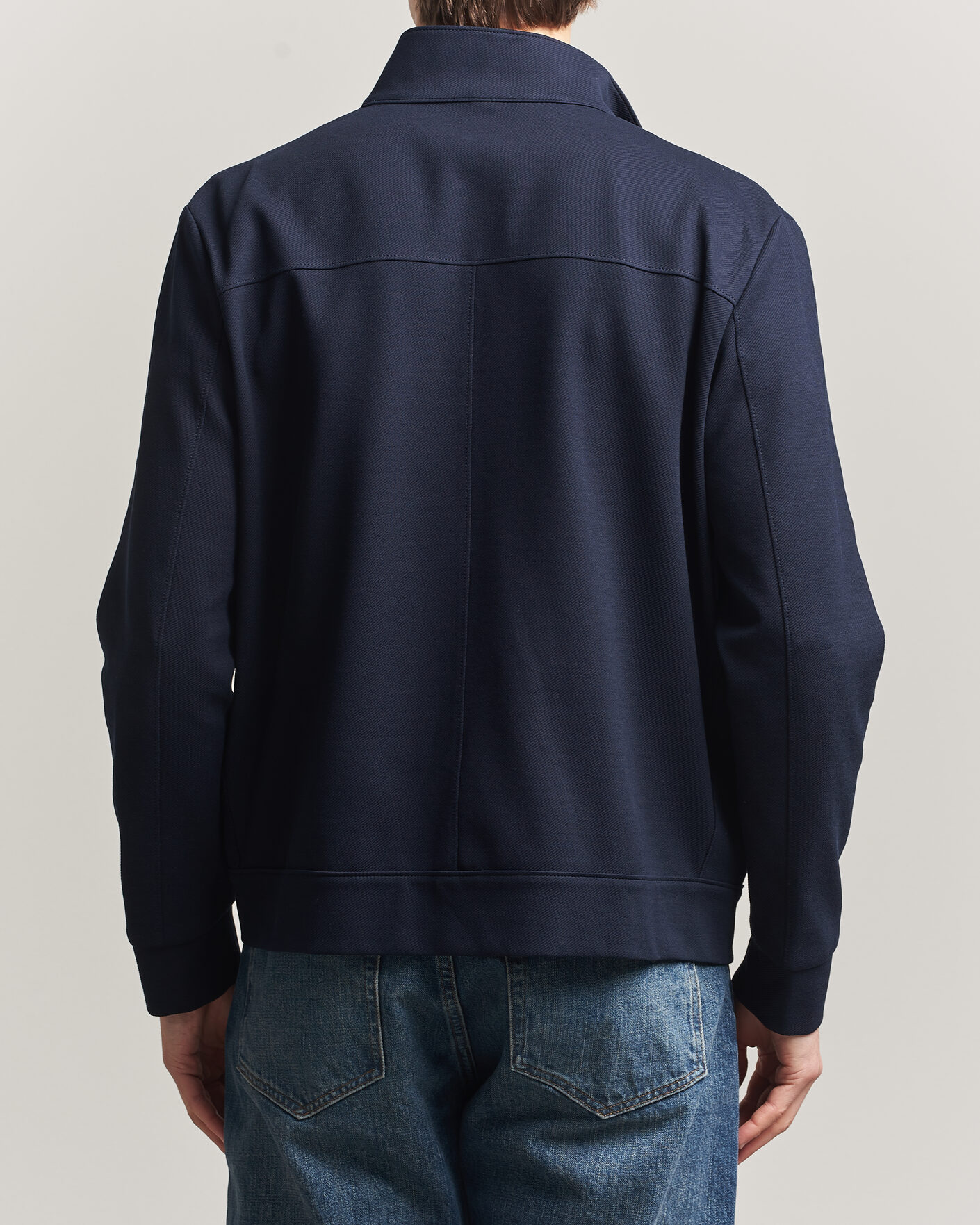 Herr | Jackor | Harris Wharf London | Loro Piana Cavalry Twill Harrington Jacket Navy Blue