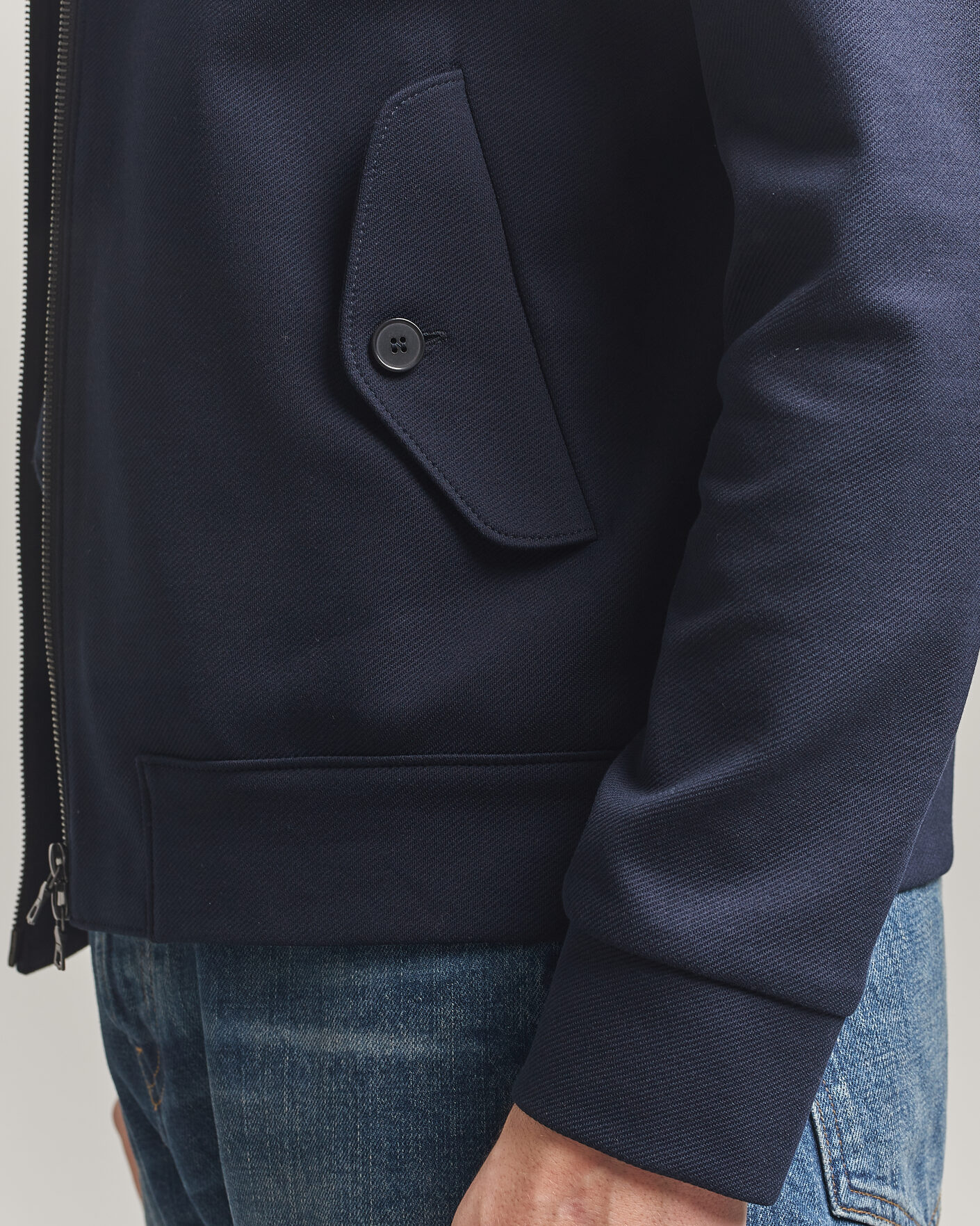 Herr | Jackor | Harris Wharf London | Loro Piana Cavalry Twill Harrington Jacket Navy Blue