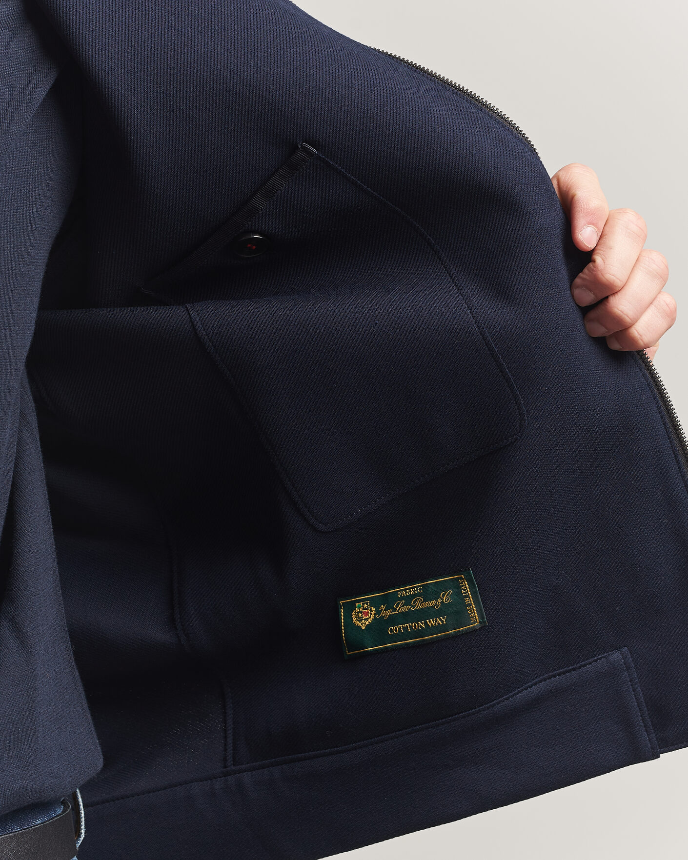 Herr | Jackor | Harris Wharf London | Loro Piana Cavalry Twill Harrington Jacket Navy Blue